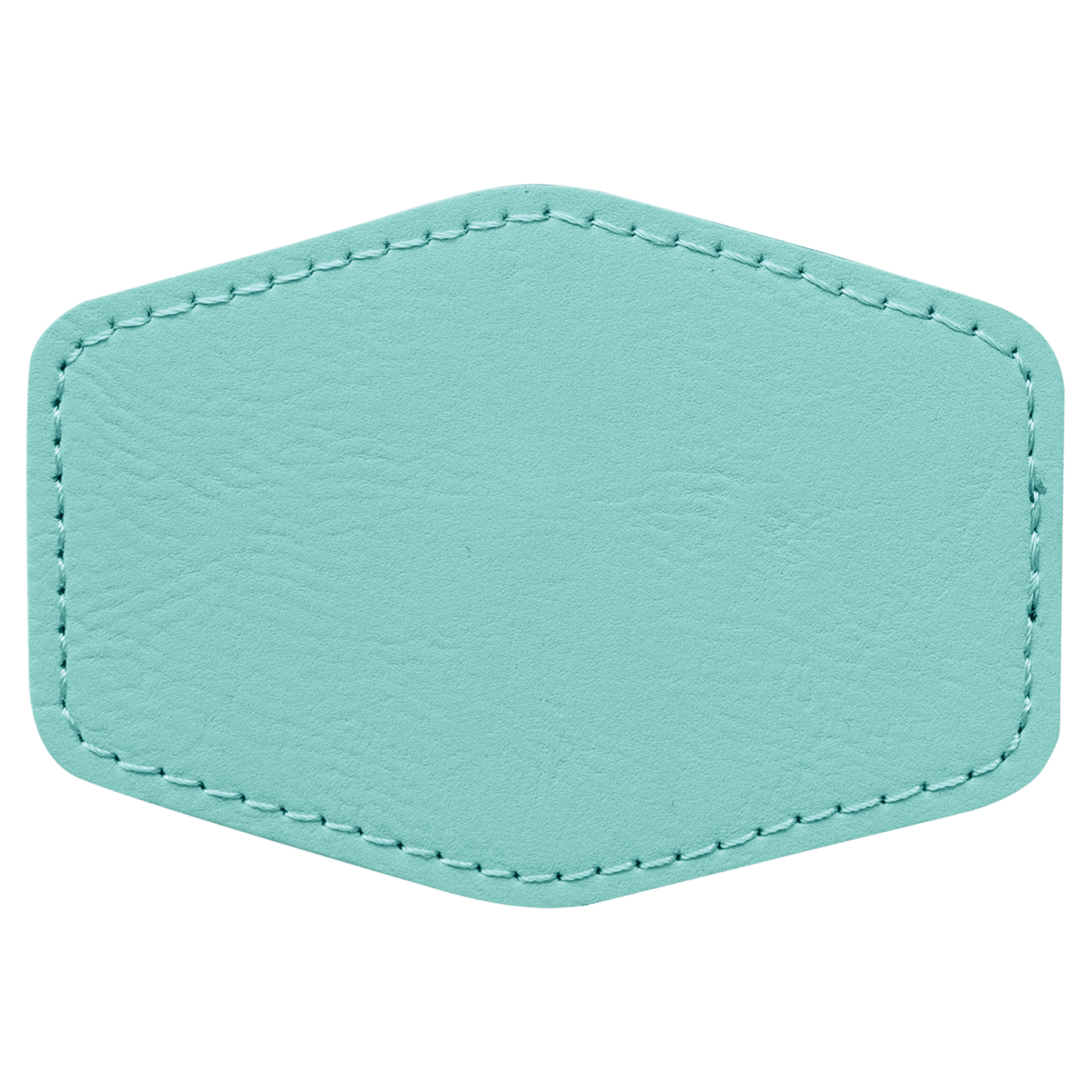 3.5" x 2.5" Hex Teal Leatherette Patch with Adhesive
