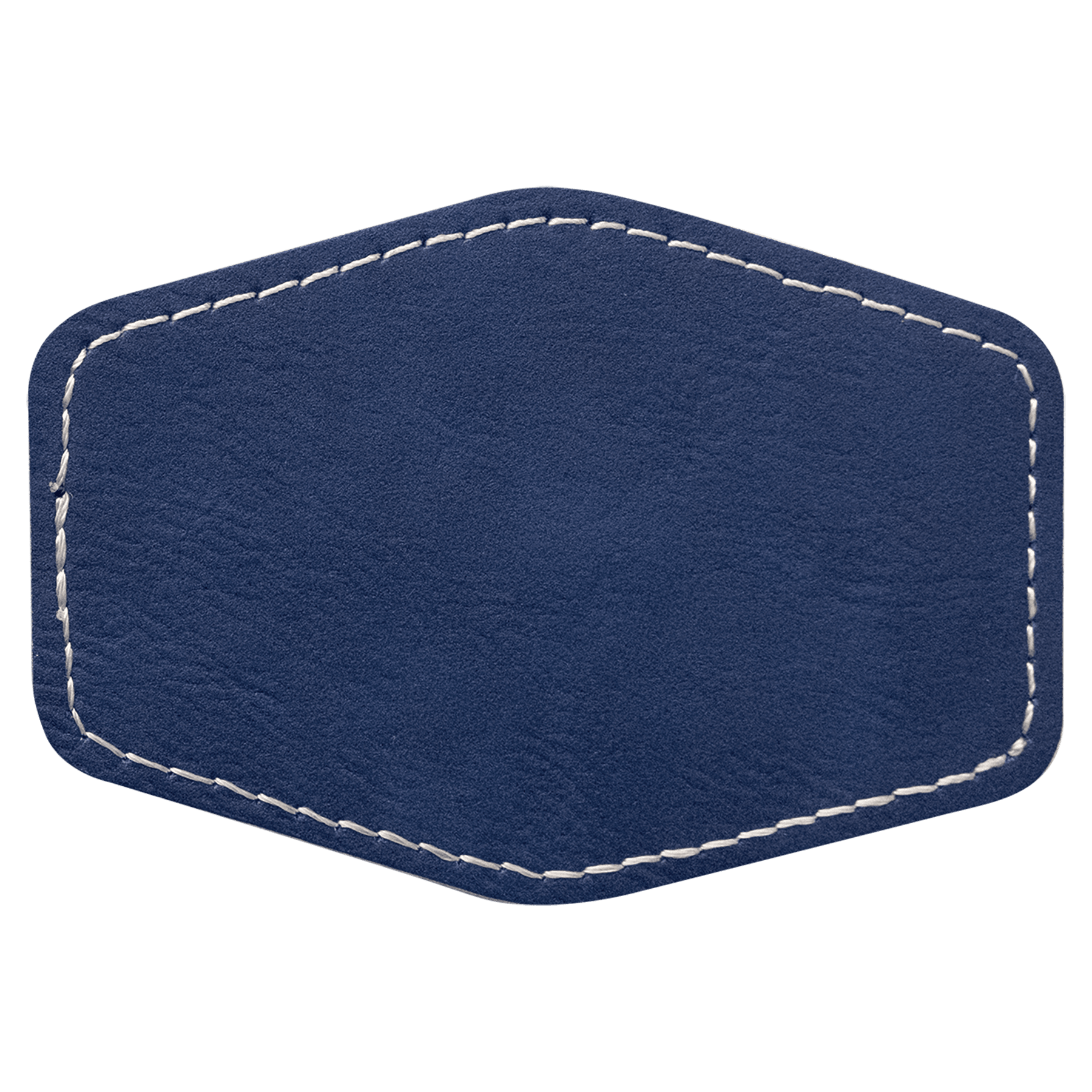 3.5" x 2.5" Hex Blue/Silver Leatherette Patch with Adhesive