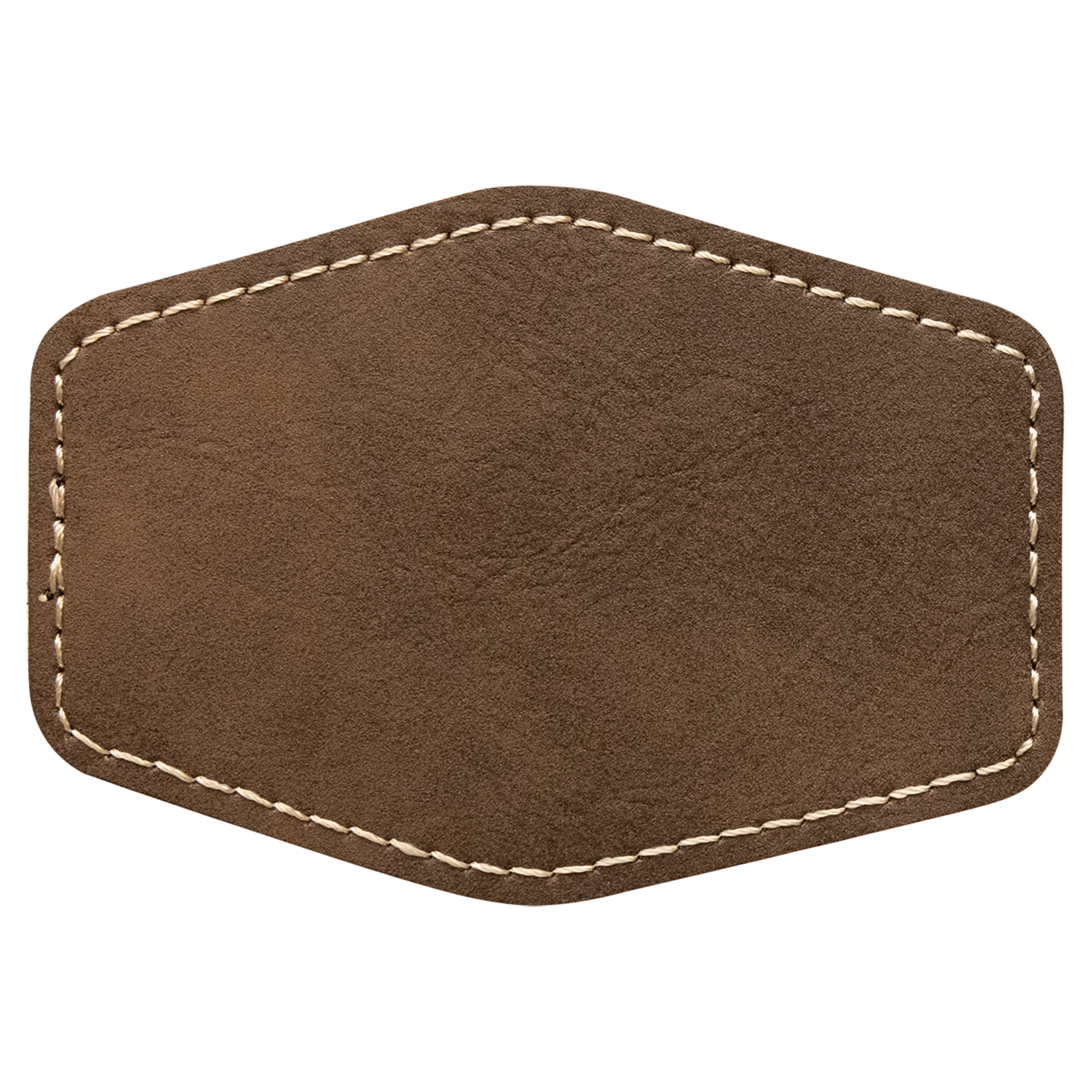 3.5" x 2.5" Hex Rustic/Gold Leatherette Patch with Adhesive