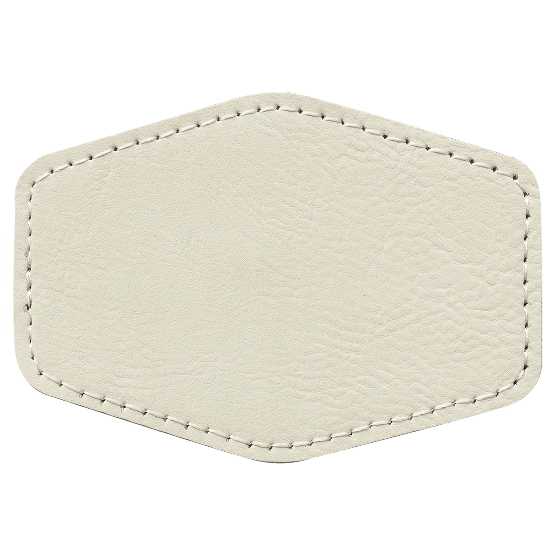 3.5" x 2.5" Hex White Leatherette Patch with Adhesive