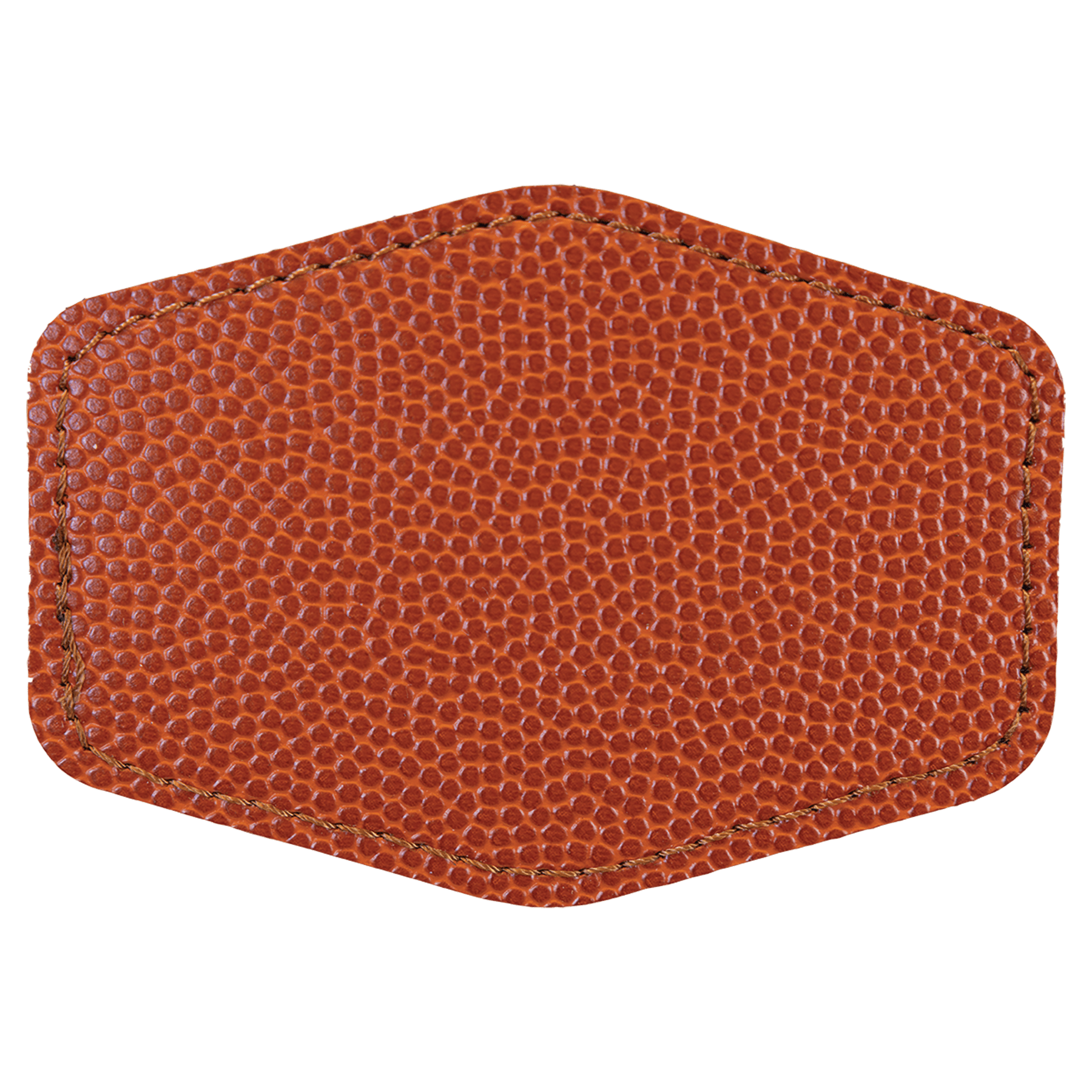 3.5" x 2.5" Hex Basketball Leatherette Patch with Adhesive