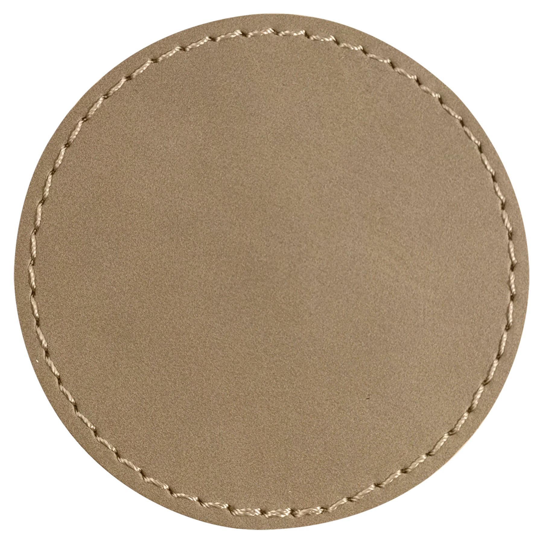 2.5" Round Light Brown Leatherette Patch with Adhesive
