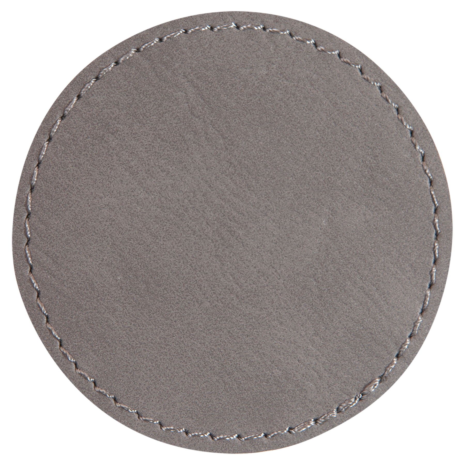 2.5" Round Gray Leatherette Patch with Adhesive