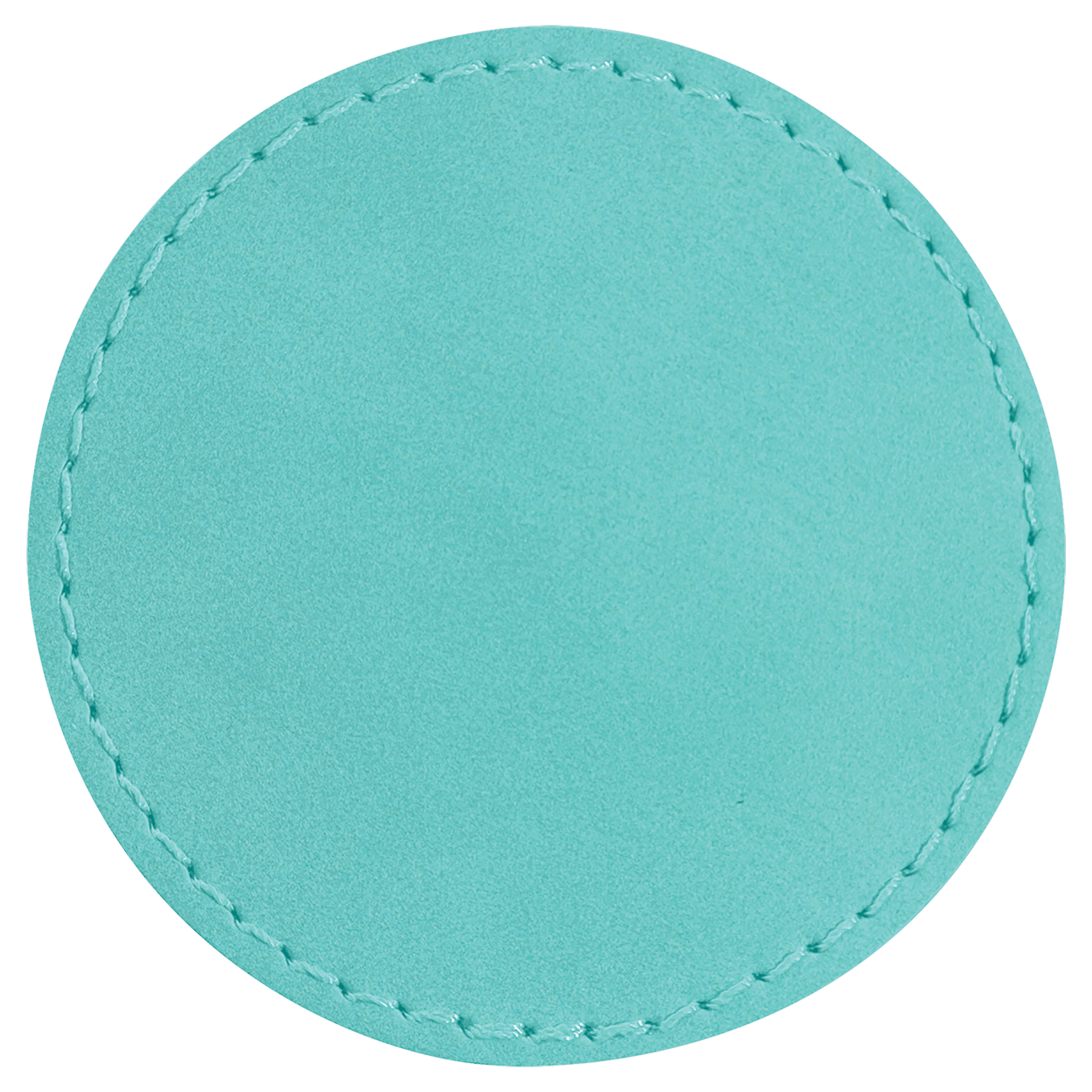 2.5" Round Teal Leatherette Patch with Adhesive