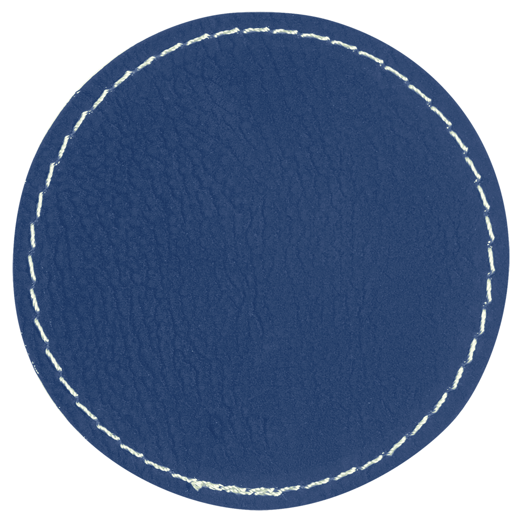 2.5" Round Blue/Silver Leatherette Patch with Adhesive