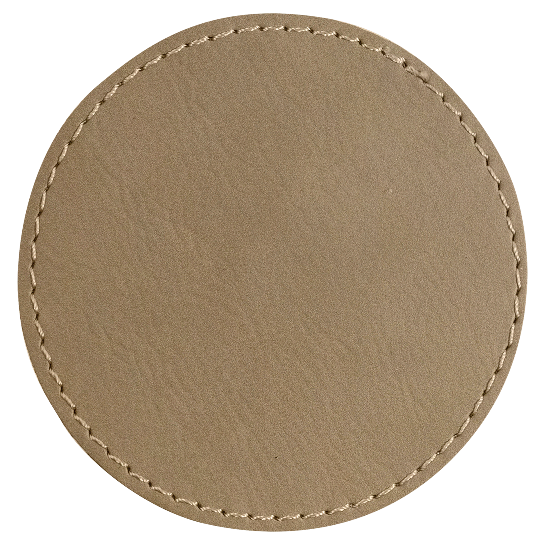 3" Round Light Brown Leatherette Patch with Adhesive
