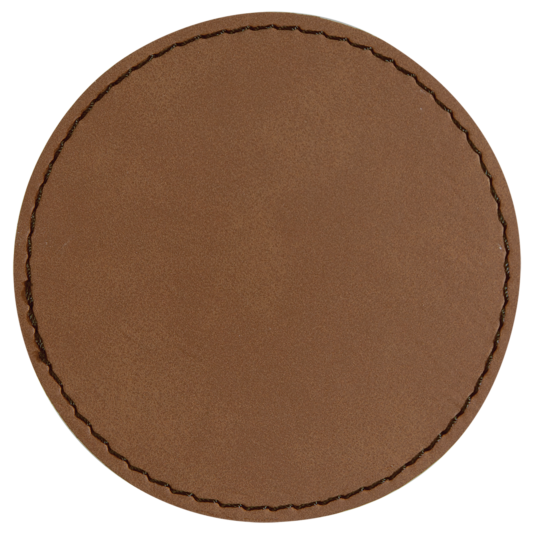3" Round Dark Brown Leatherette Patch with Adhesive