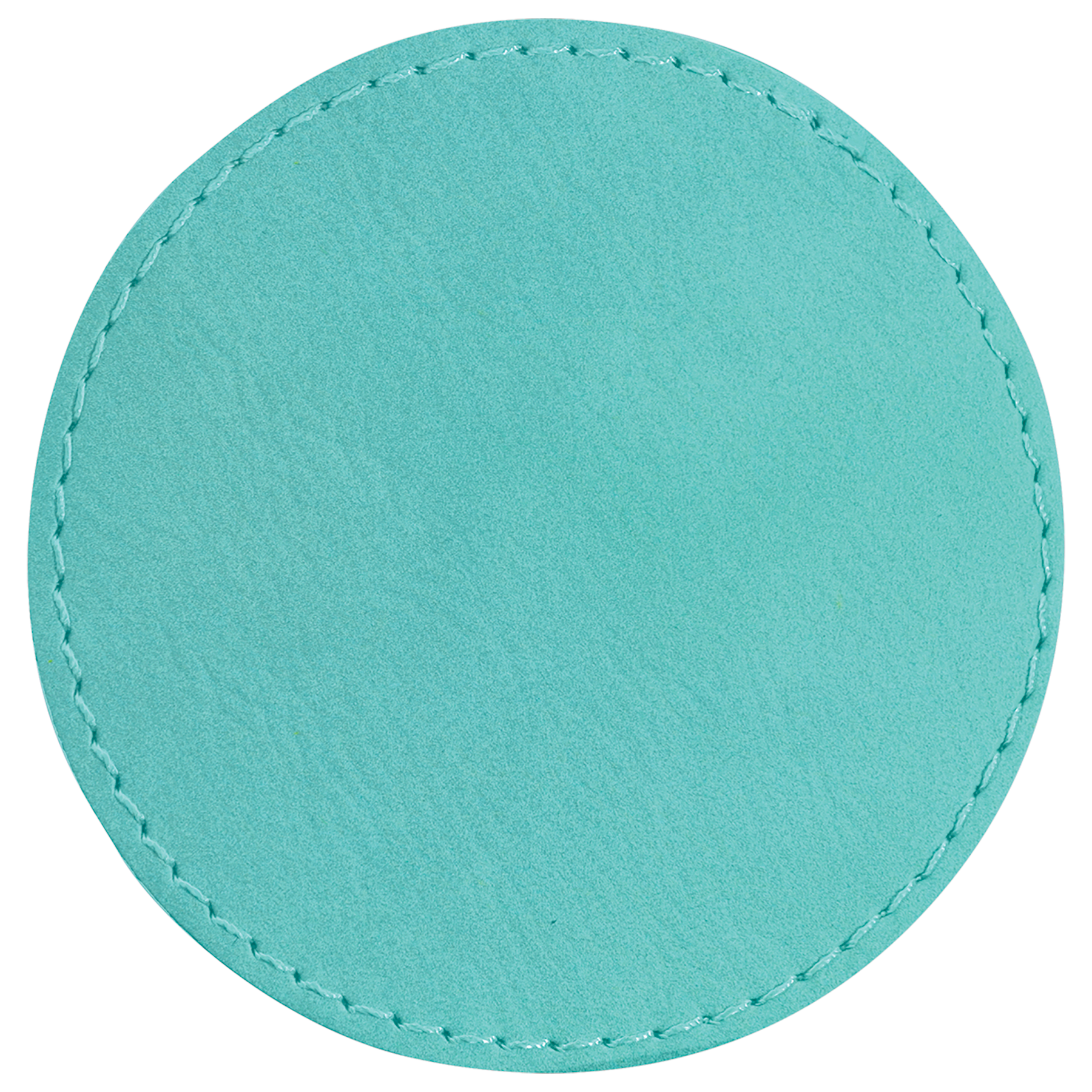 3" Round Teal Leatherette Patch with Adhesive