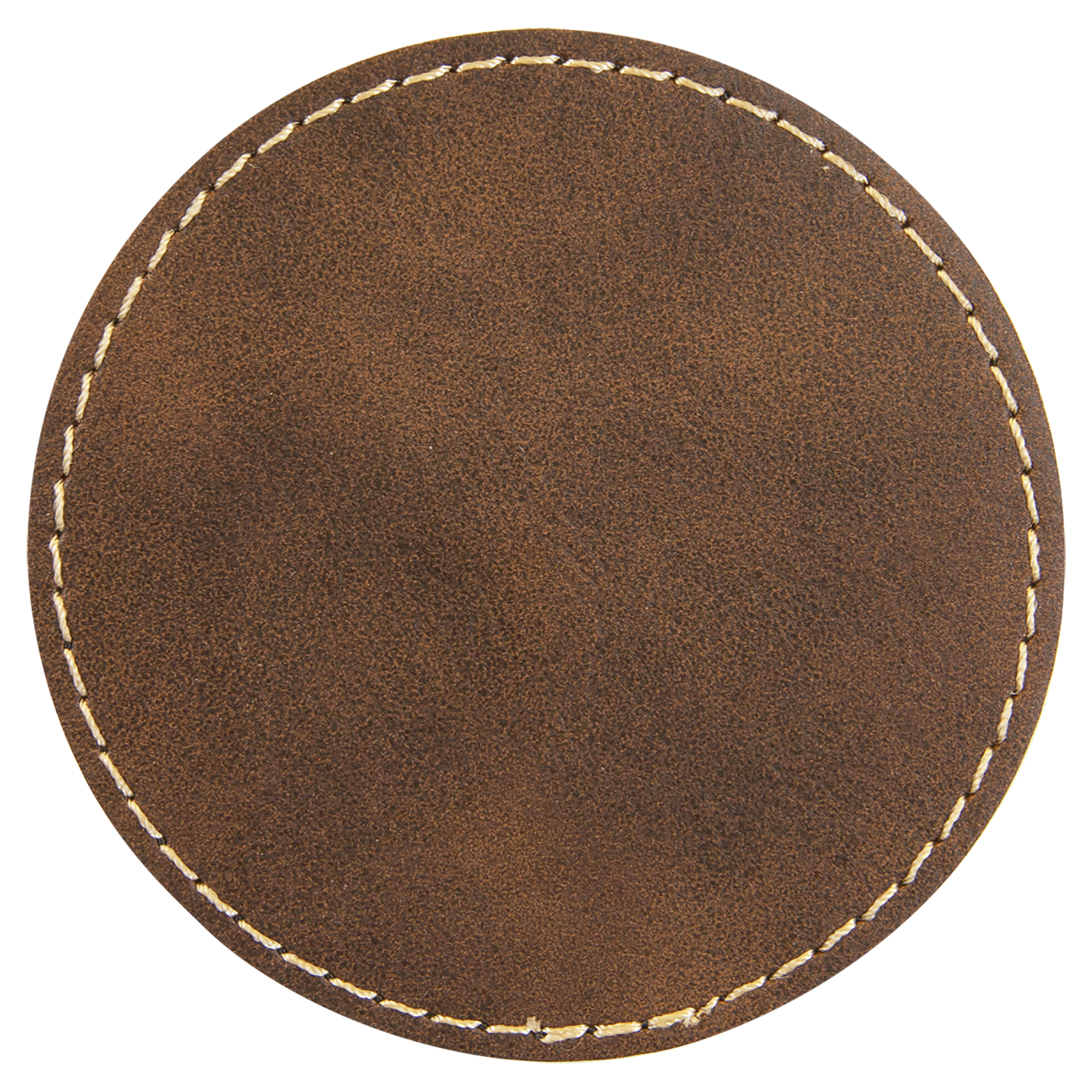 3" Round Rustic/Gold Leatherette Patch with Adhesive
