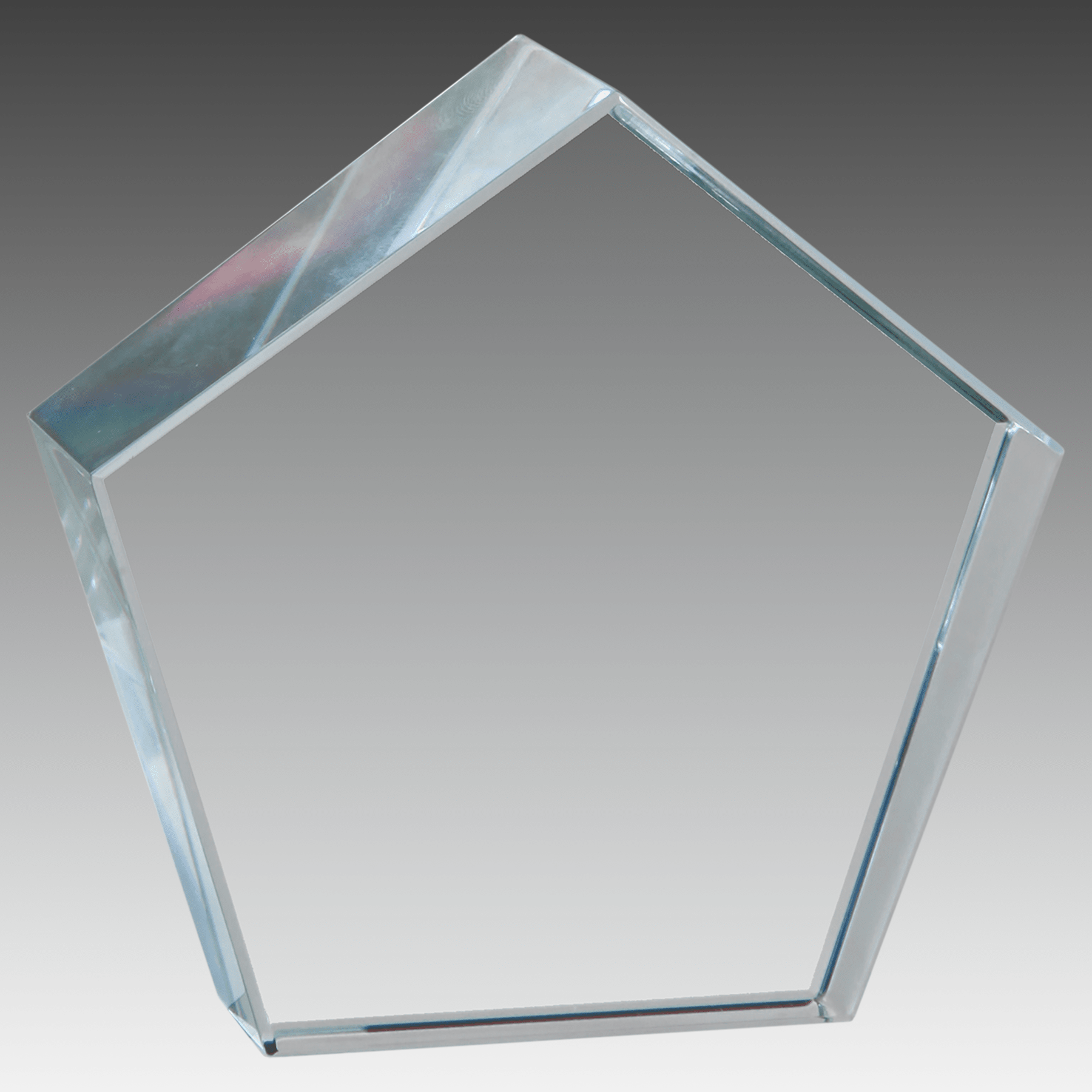 3" x 3" Crystal Pentagon Paperweight