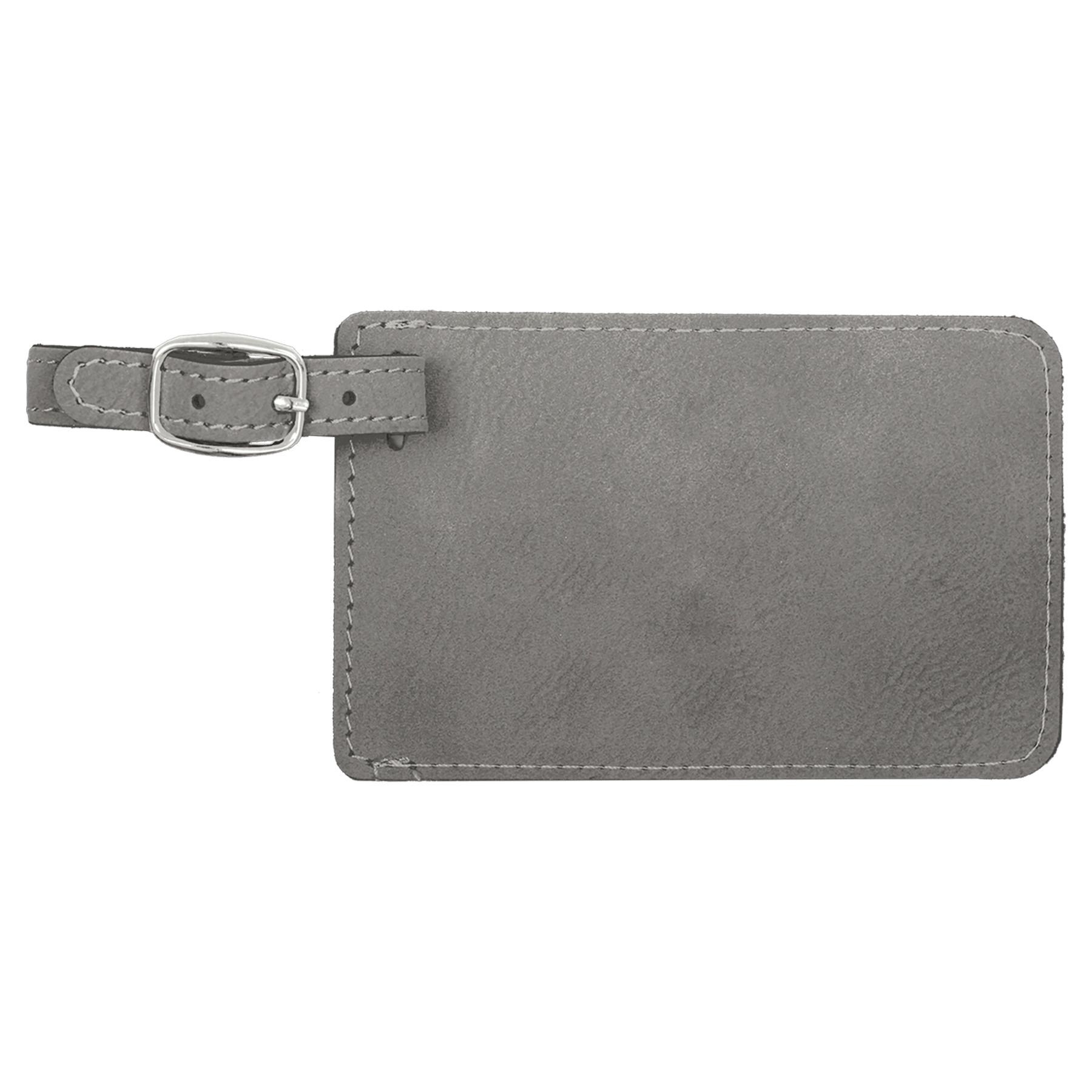 4.25" x 2.75" Gray Leatherette Luggage Tag