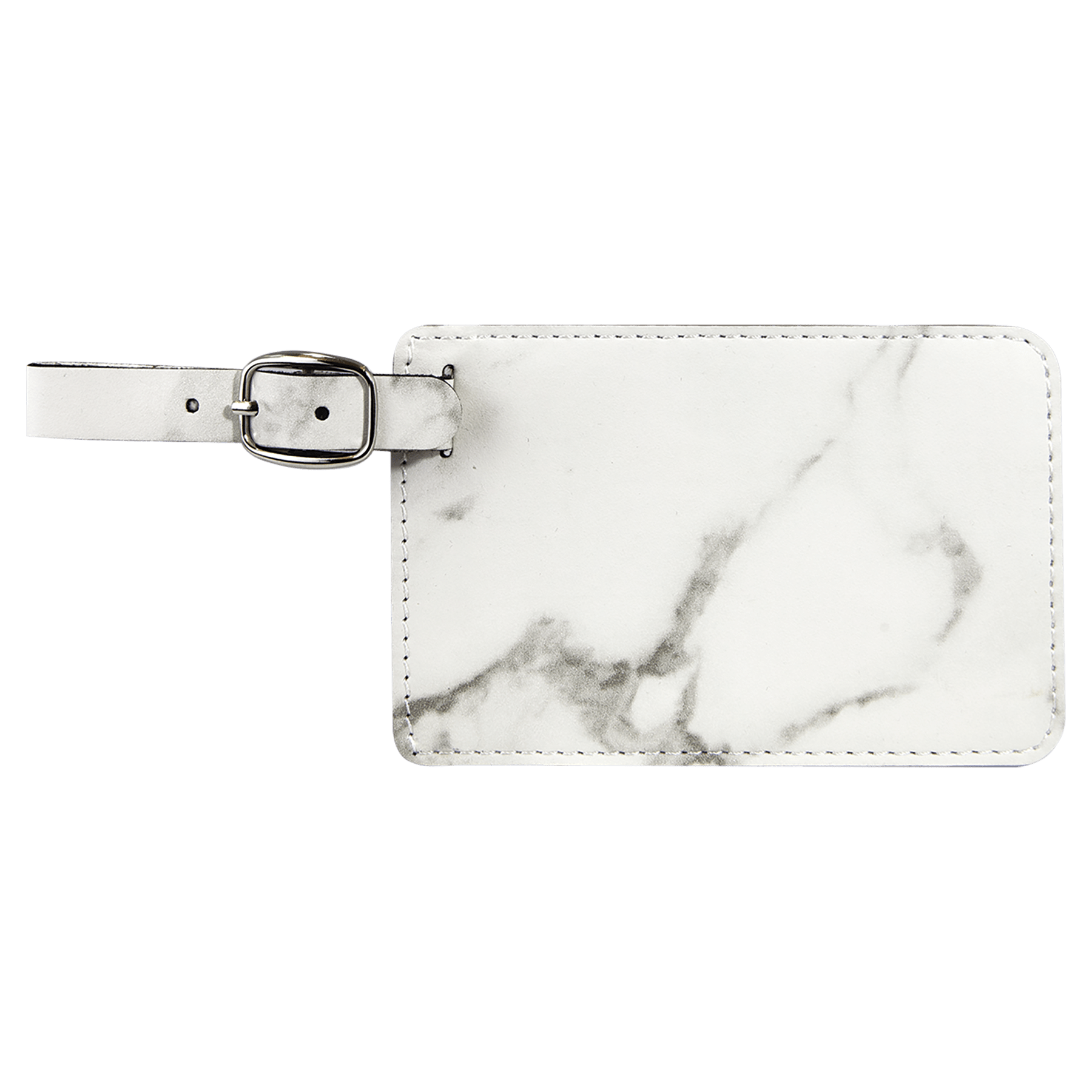 4.25" x 2.75" White Marble Leatherette Luggage Tag
