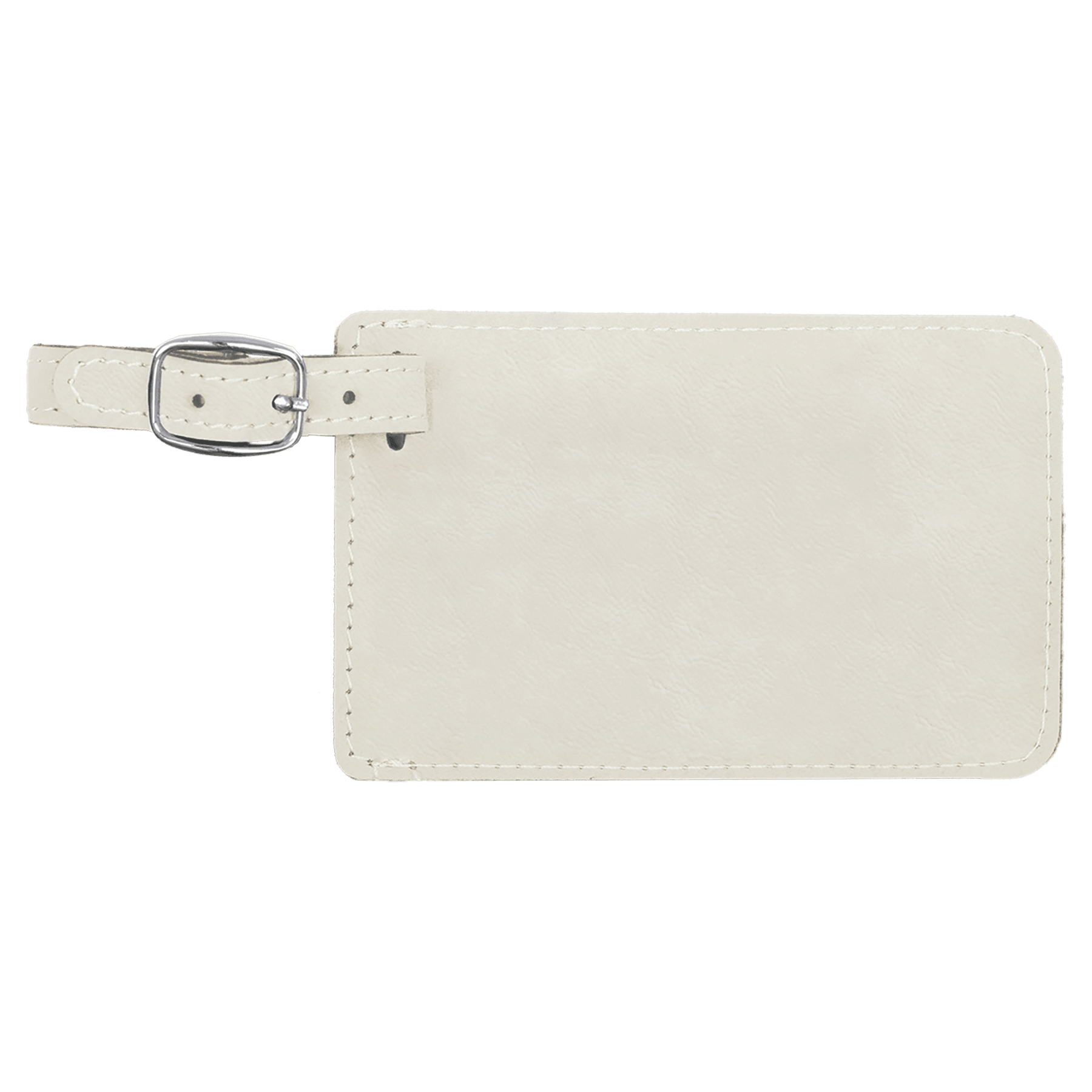 4.25" x 2.75" White/Black Leatherette Luggage Tag