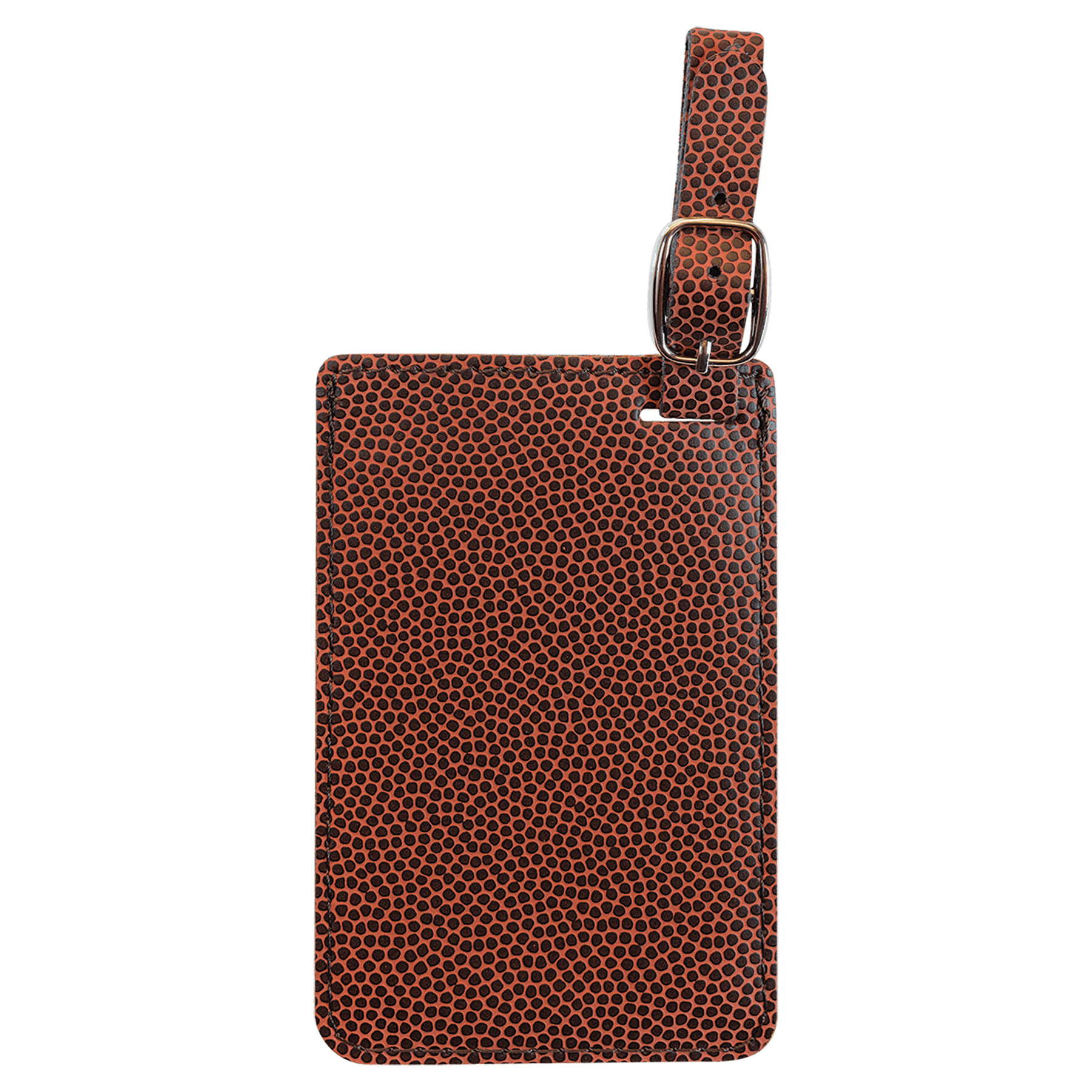 Leatherette and Wood Football Luggage Tag