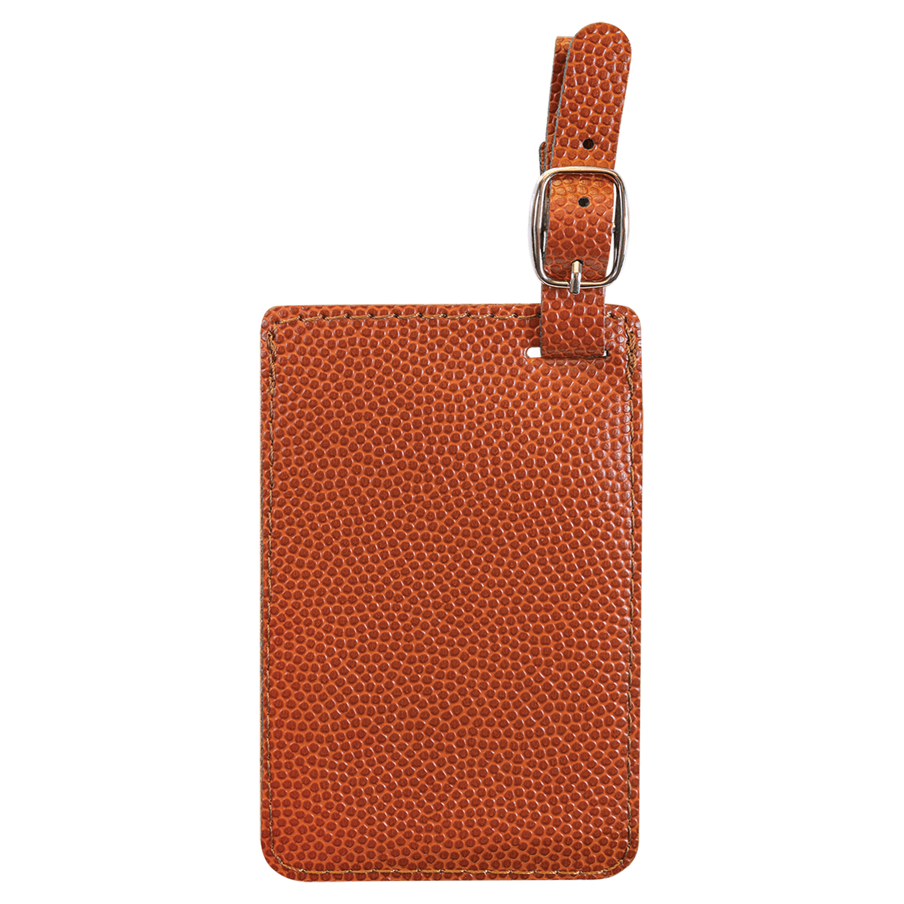 Leatherette and Wood Basketball Luggage Tag