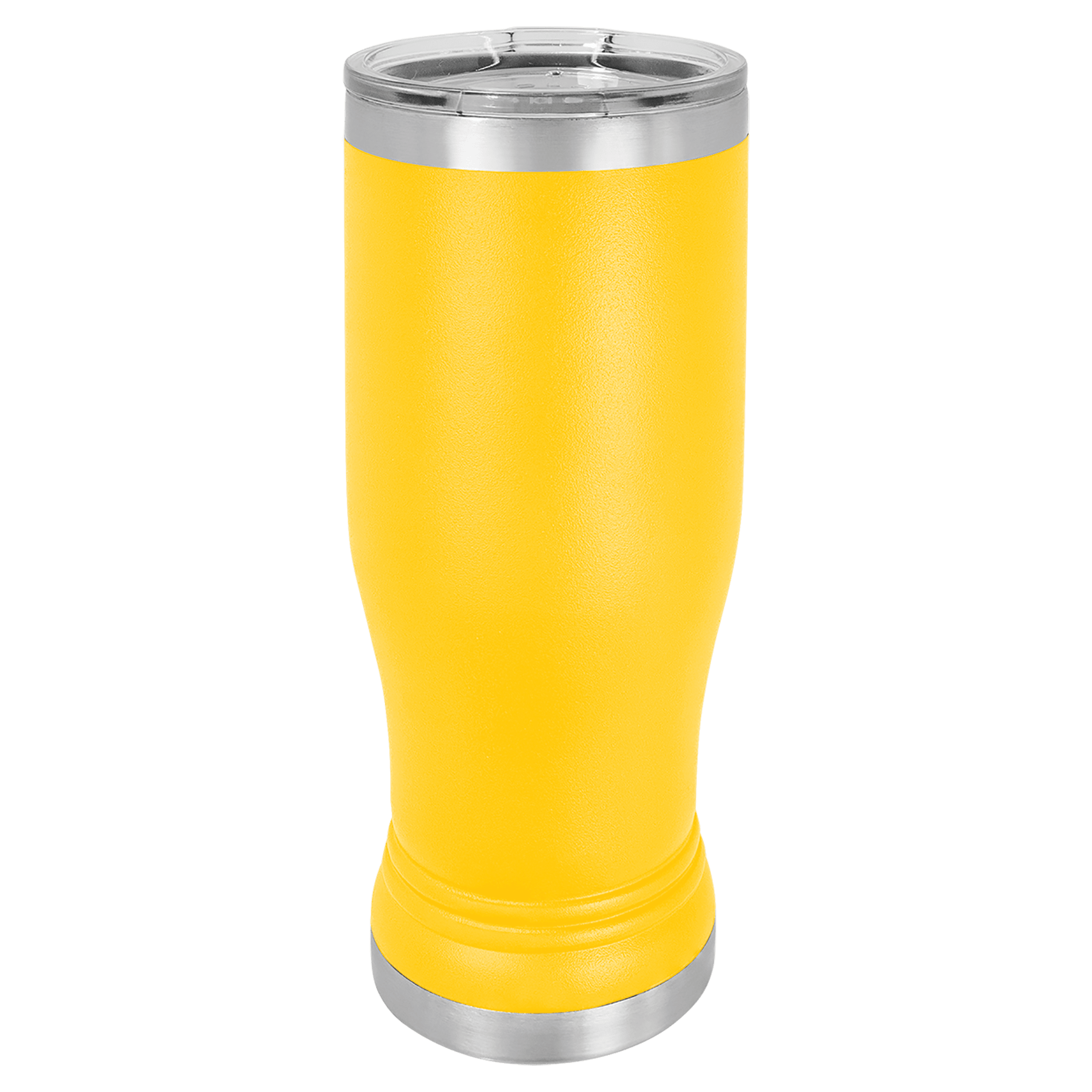 Yellow 14 oz. Polar Camel Pilsner with Clear Lid