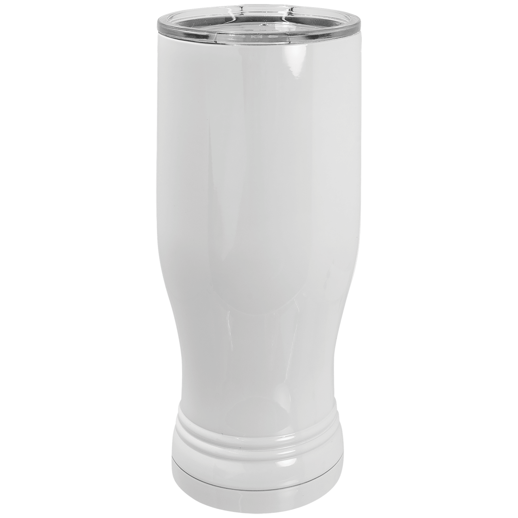 White Sublimatable 20 oz. Polar Camel Pilsner with Clear Lid