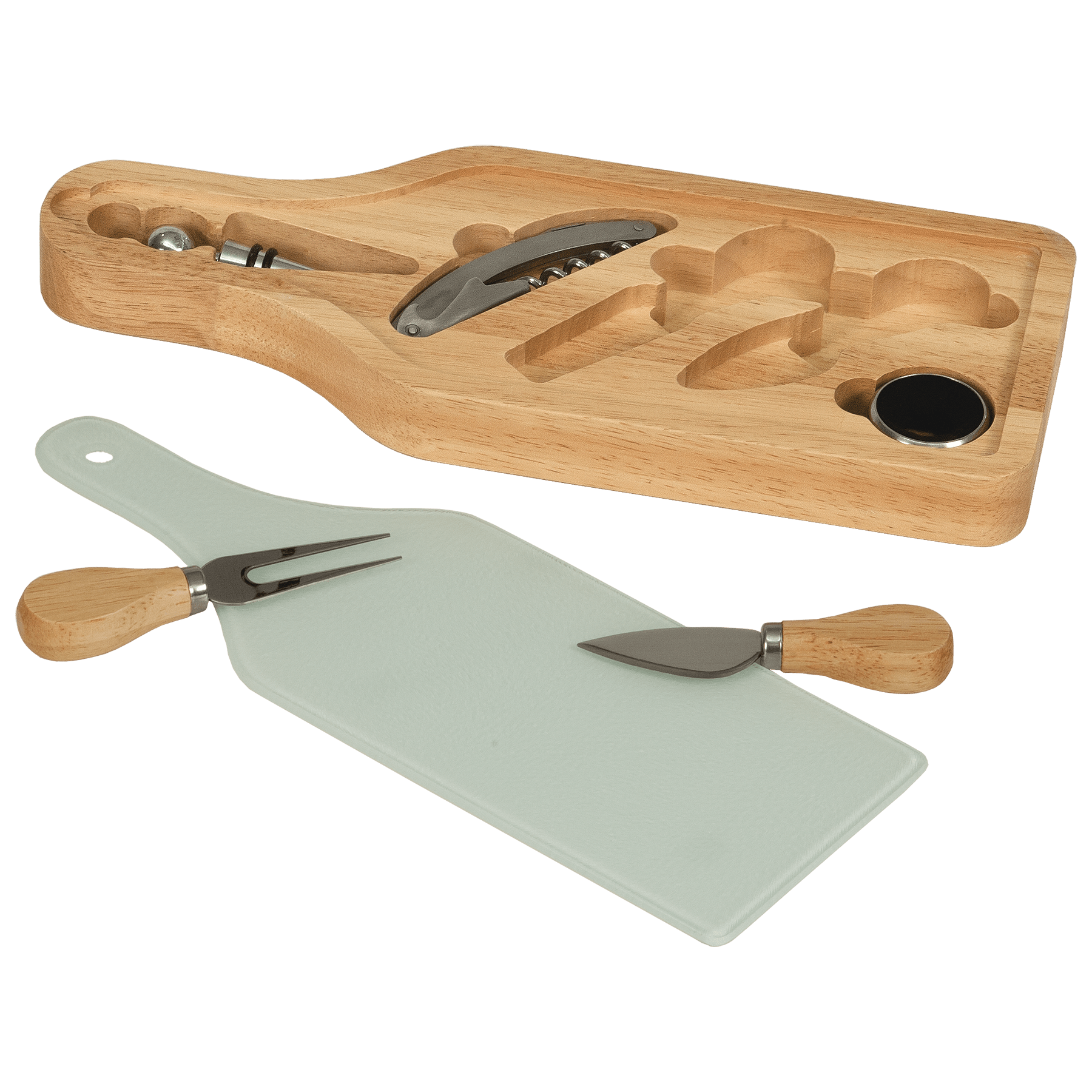 13.5" x 5.5" Wine and Cheese 6-Piece Set