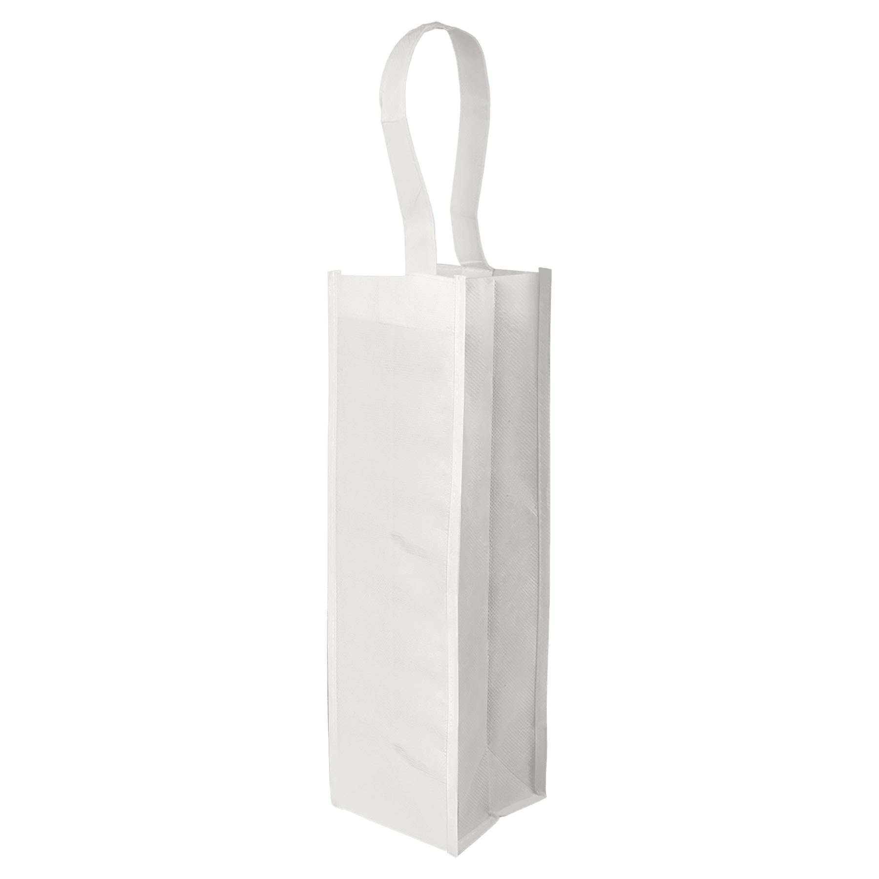 13.5" x 4" White Sublimatable Wine Bag with 3.5" Gusset