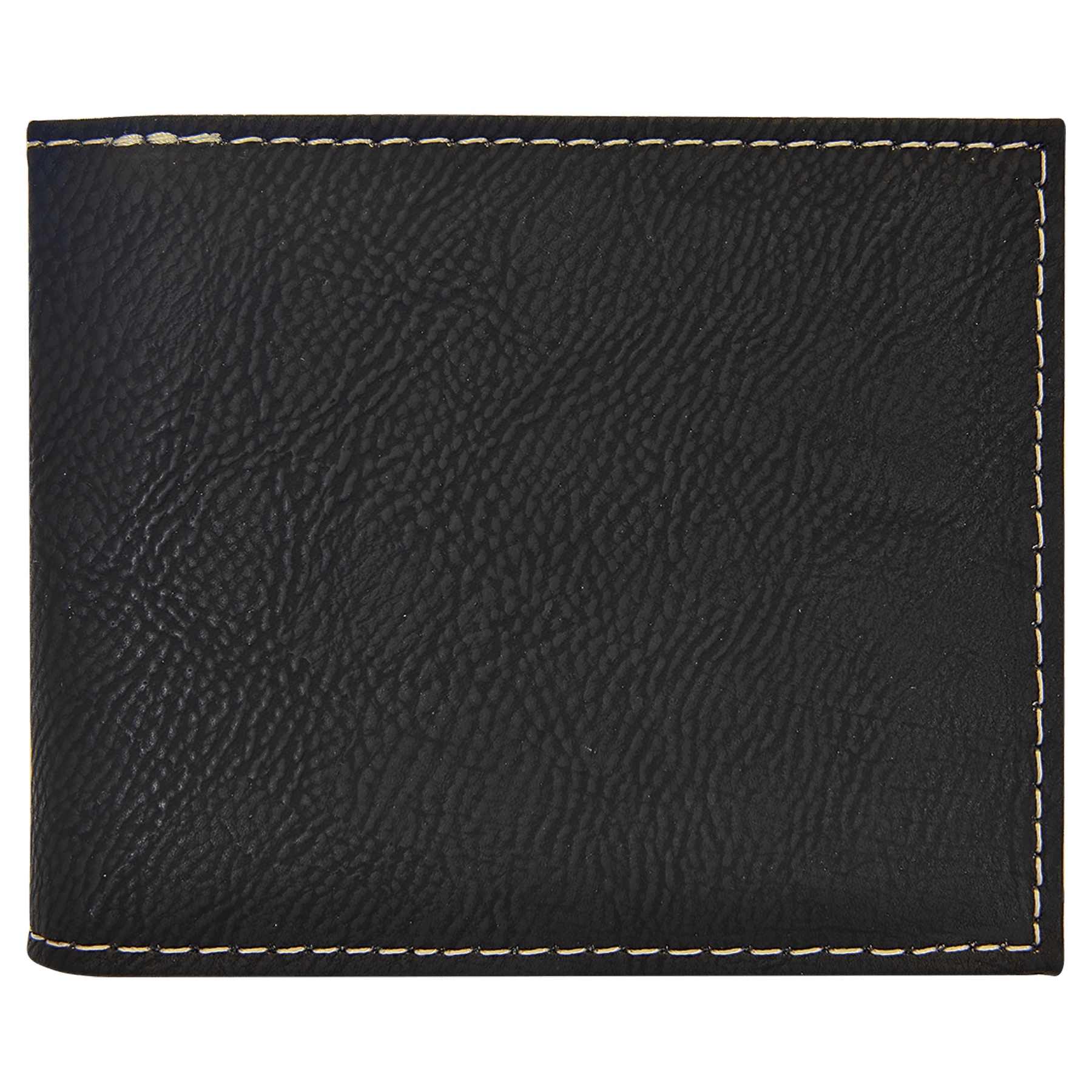 Black/Gold Leatherette Bi-Fold Wallet w/Flip ID Display
