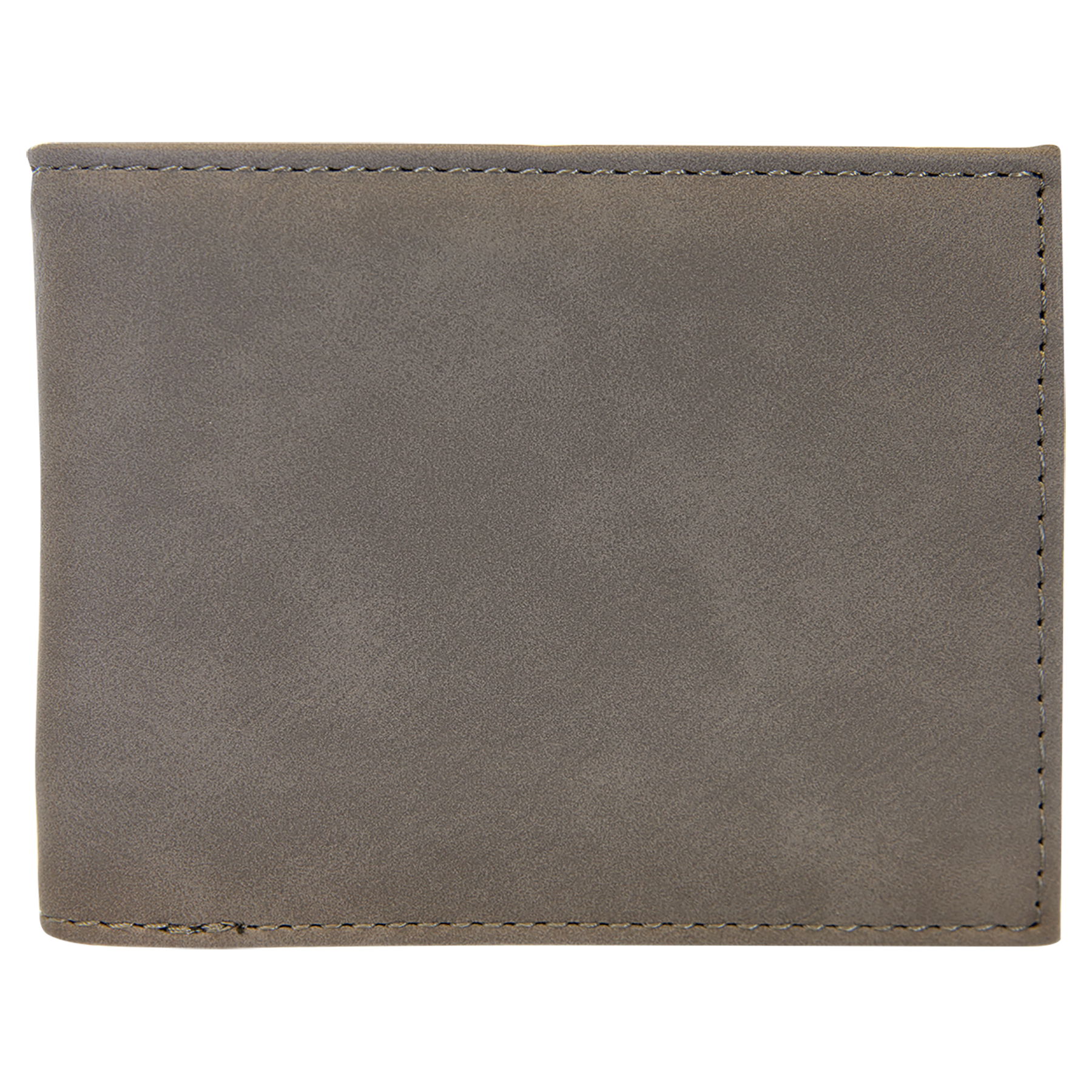 Gray Leatherette Bi-Fold Wallet w/Flip ID Display