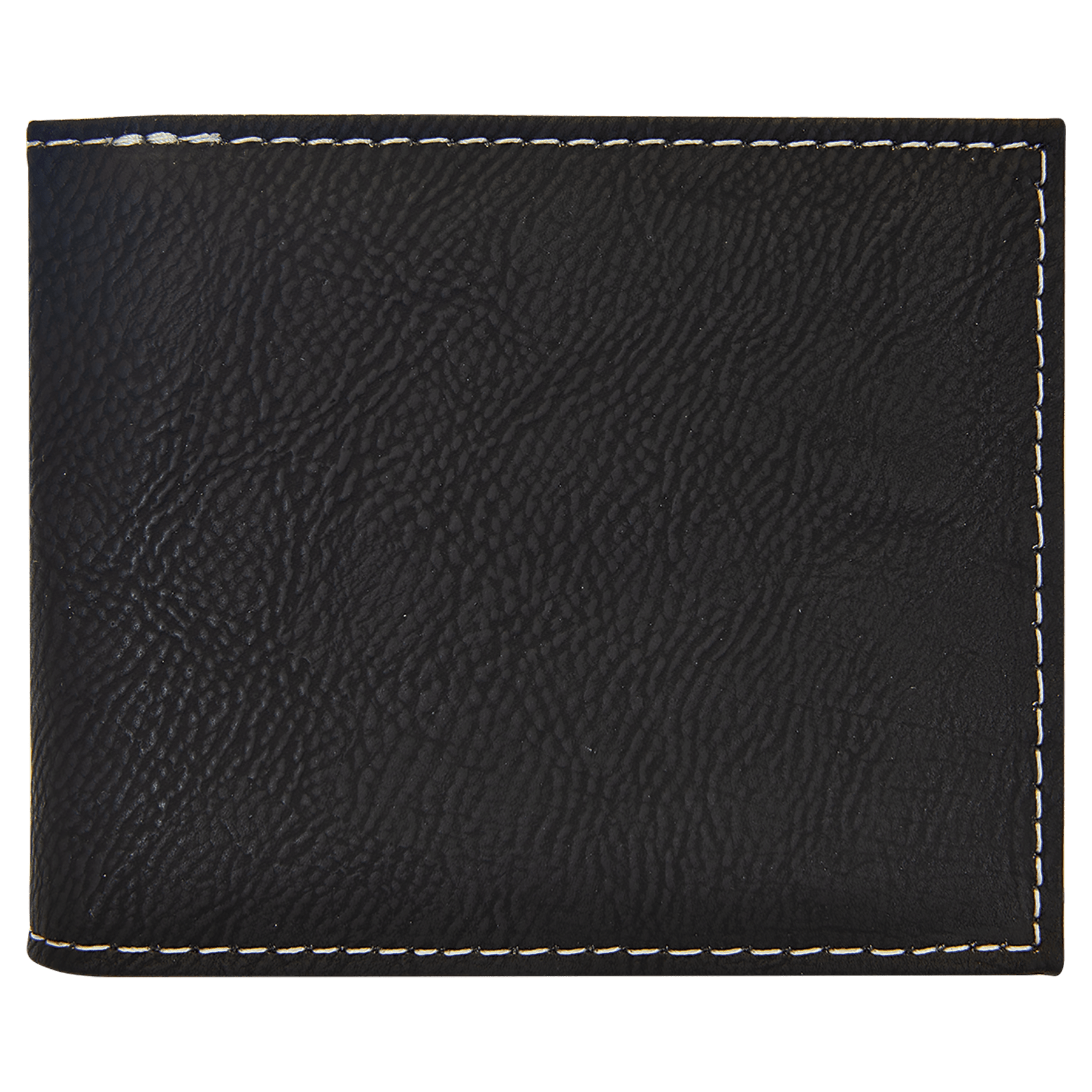 Black/Silver Leatherette Bi-Fold Wallet w/Flip ID Display