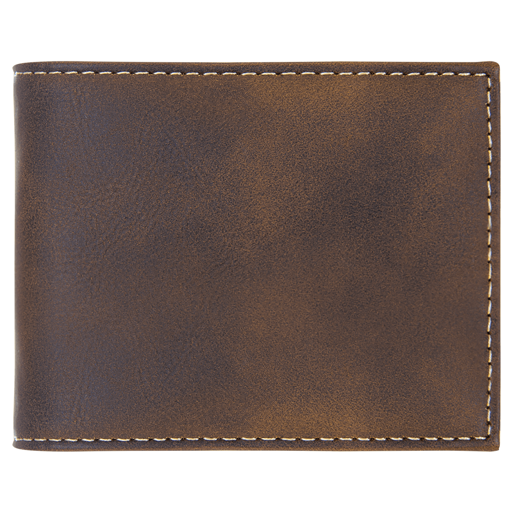 Rustic/Gold Leatherette Bi-Fold Wallet w/Flip ID Display