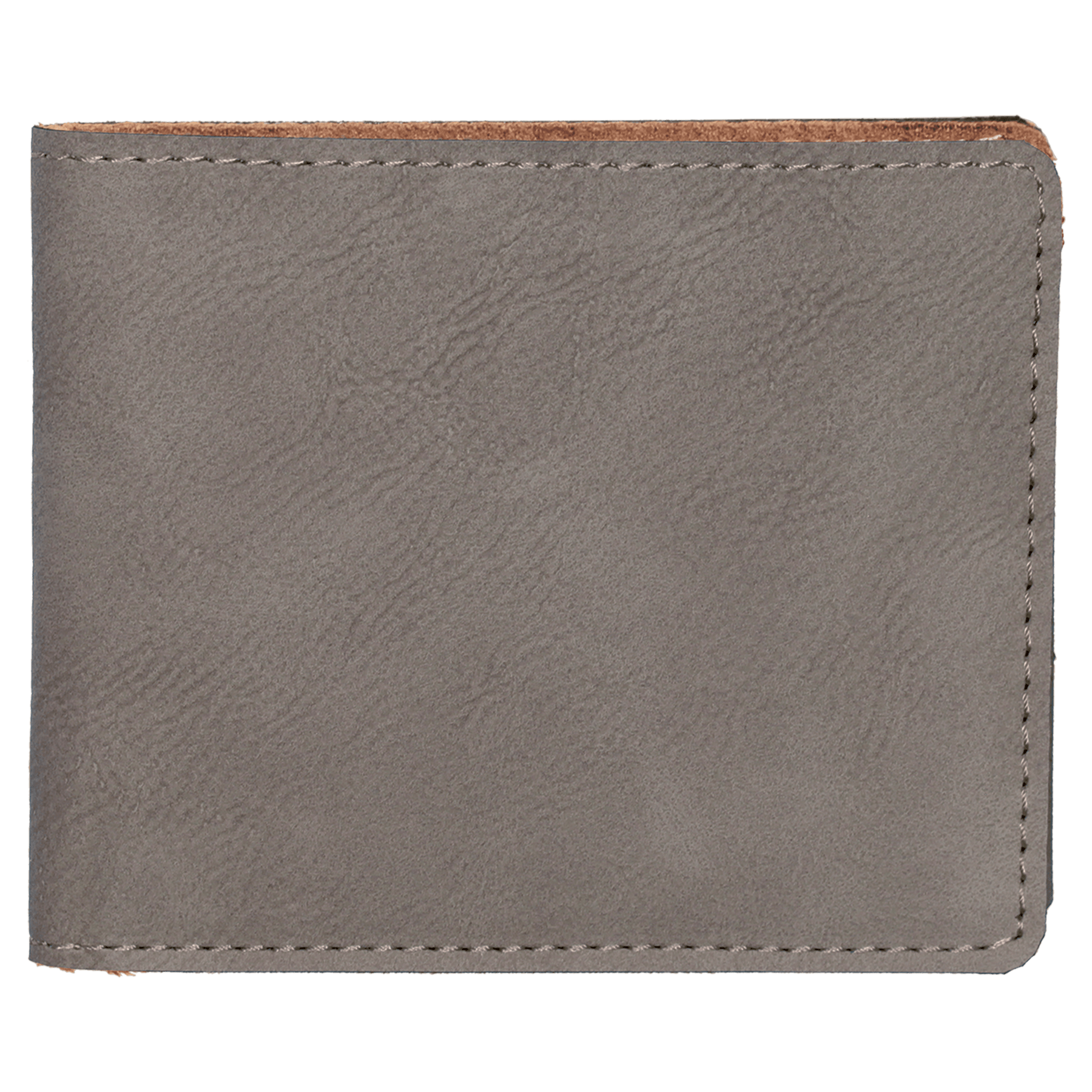 4.5" x 3.5" Gray Leatherette Bifold Wallet