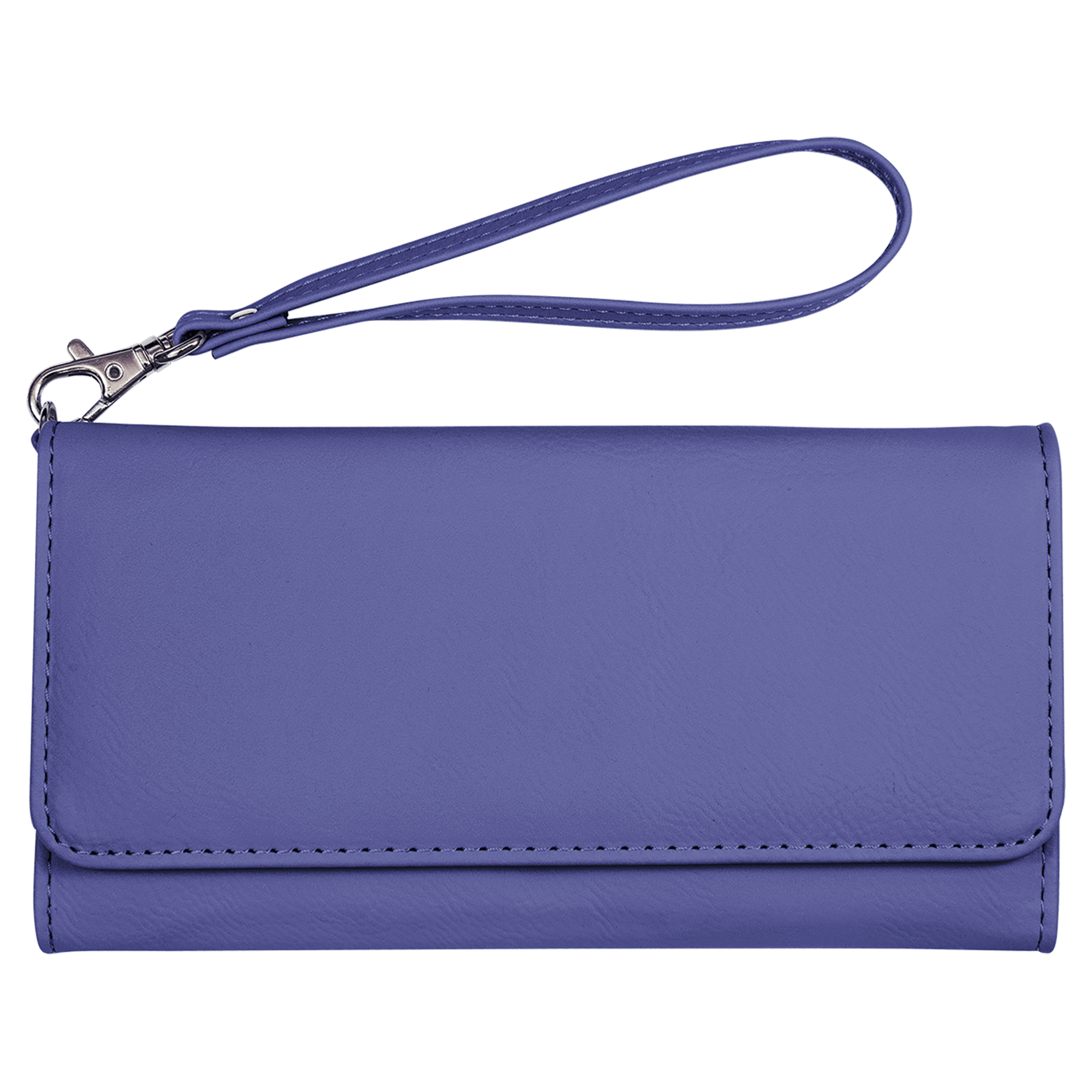 7.5" x 4" Purple Leatherette Wallet with Strap