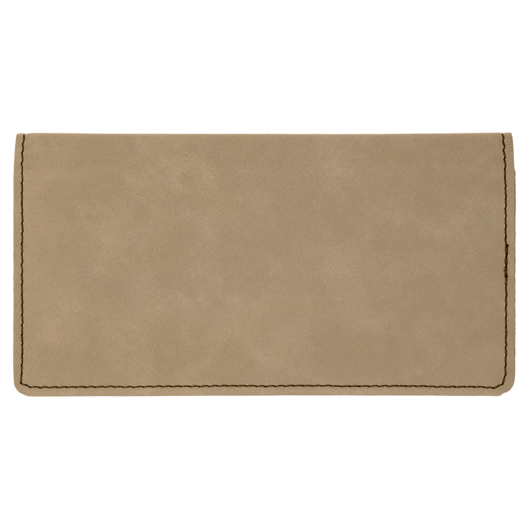 6.75" x 3.5" Light Brown Leatherette Checkbook Cover