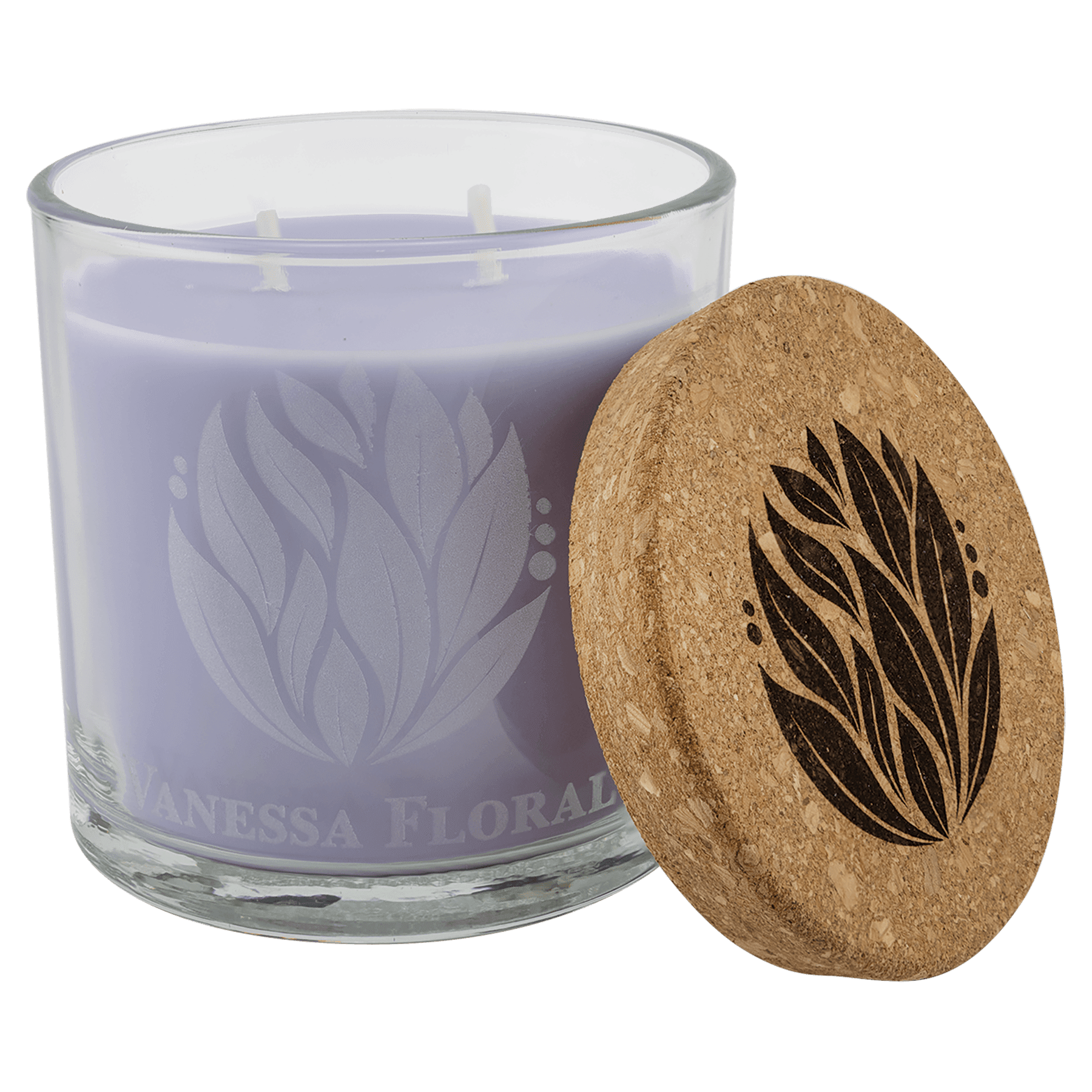 14 oz. Candle in a Glass Holder with Cork Lid - CND03