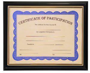 High Gloss Black Finish Slide-in Plaque w/ 8.5" x 11" Frame