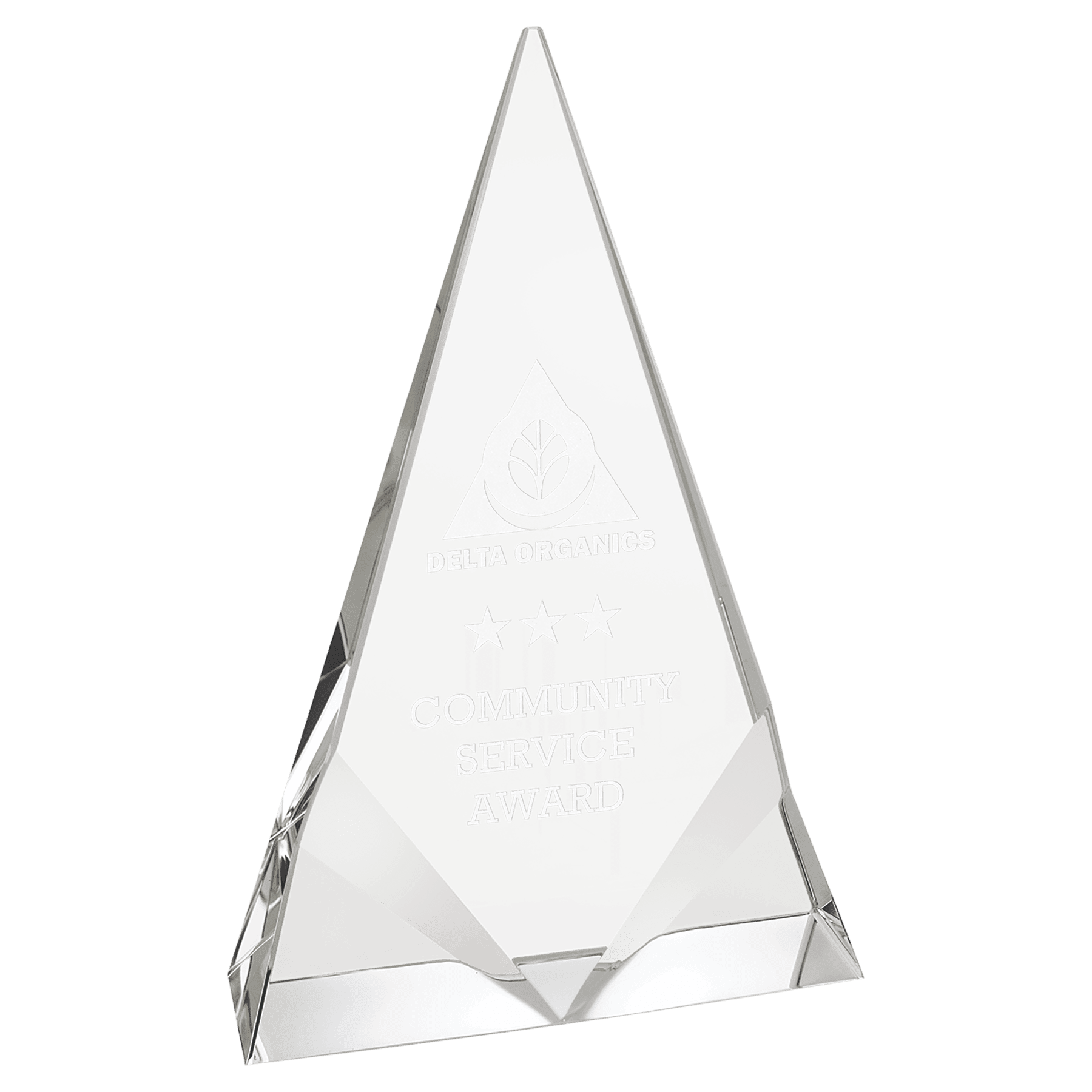 Crystal Triangle with Two Front Bevels - ACP12