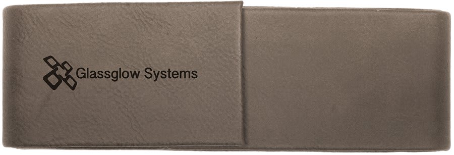 6.5" x 2" Gray Leatherette Double Pen Case