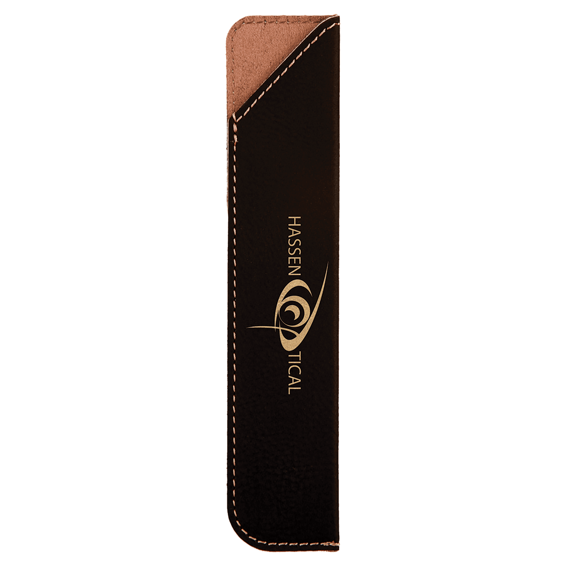 6.25" Black/Gold Leatherette Pen Sleeve