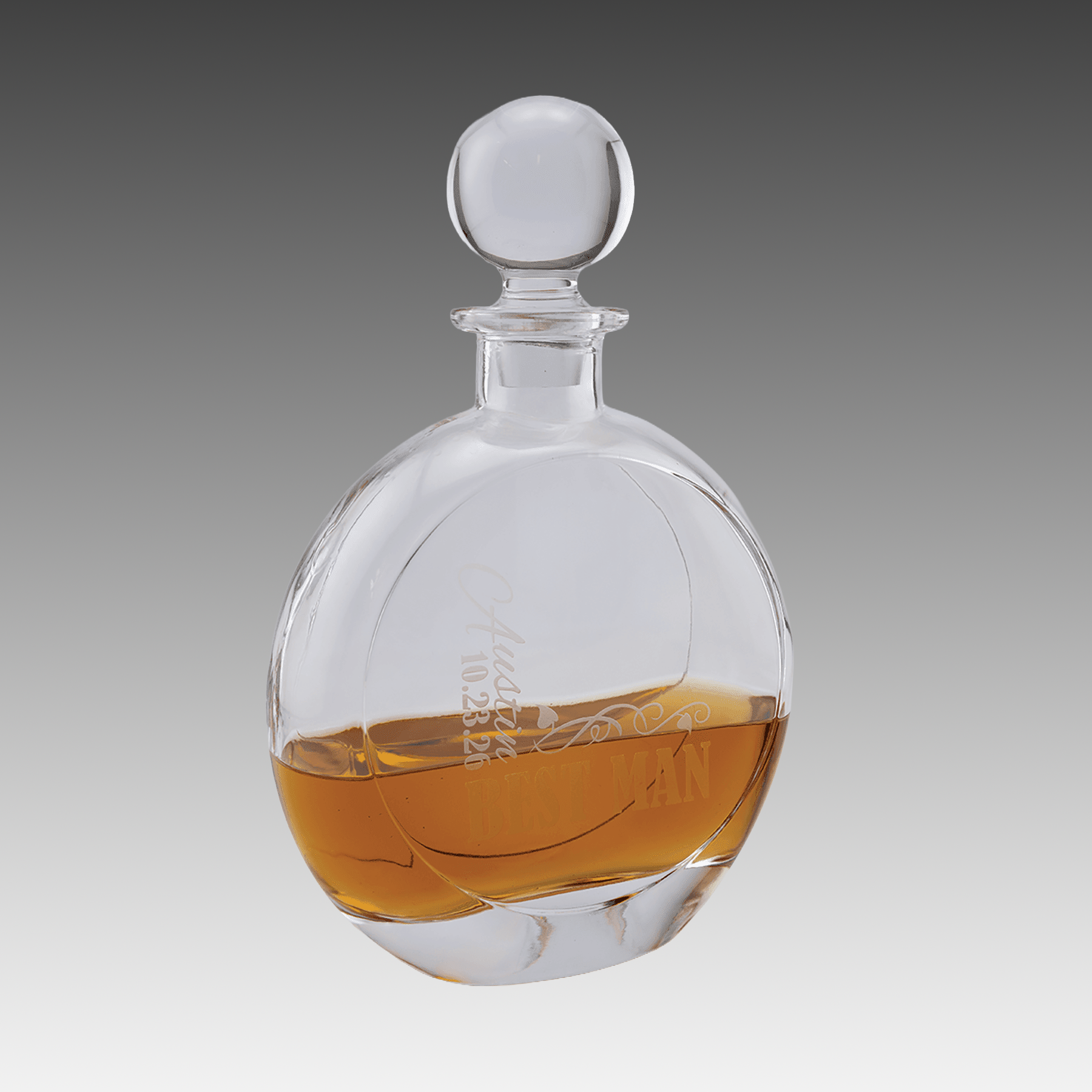 750ml Round Decanter w/Gift Box & Printed Sleeve - DCNT08