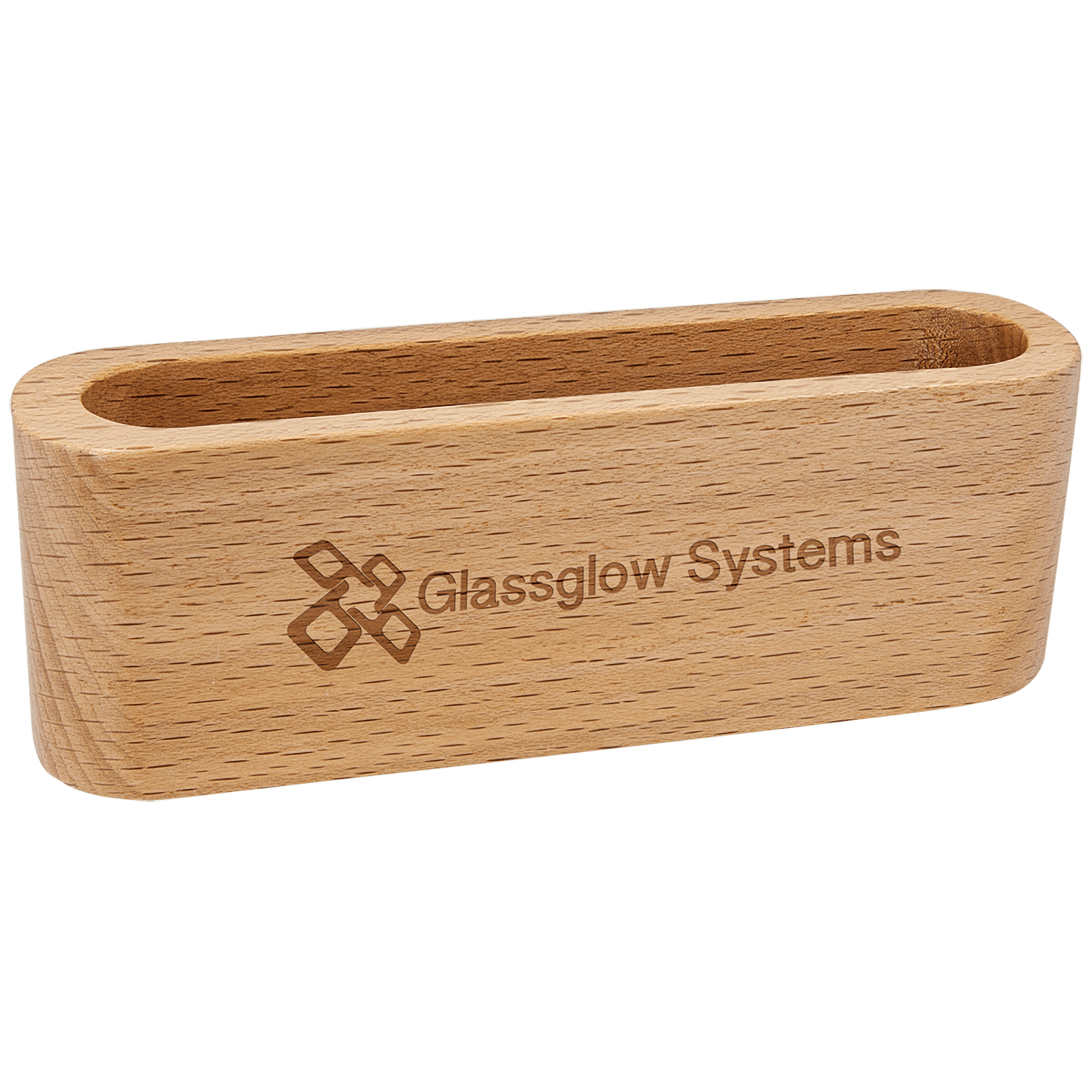 4.5" Beech Wood Business Card Holder