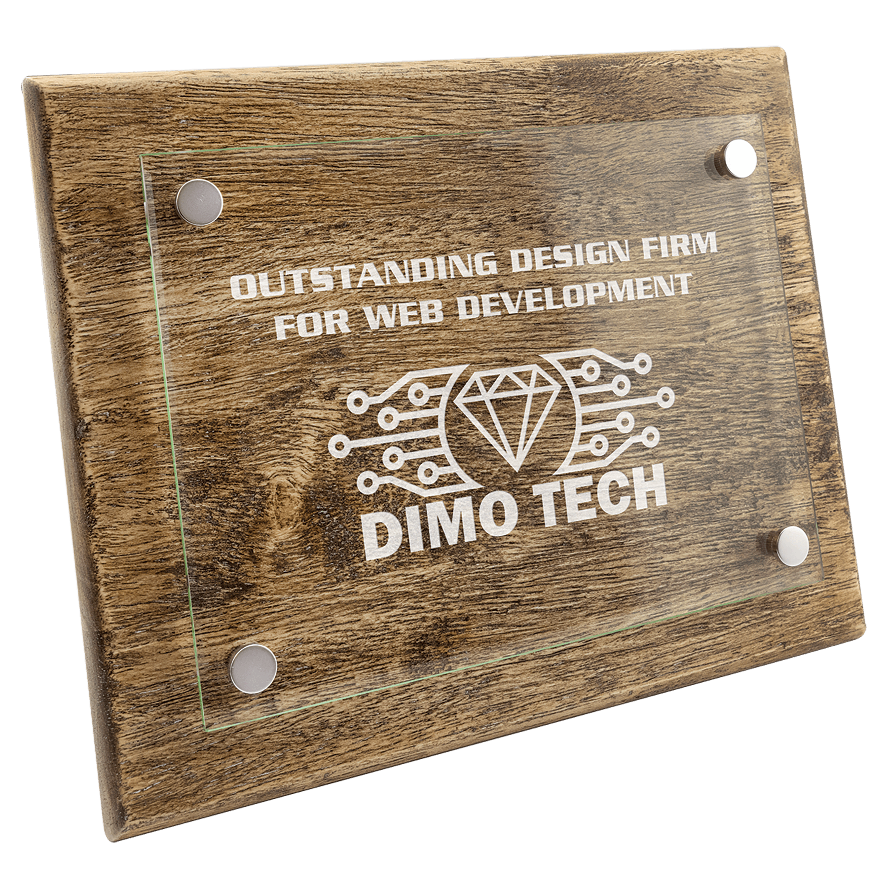 Barnwood Floating Glass Plaque - PF08