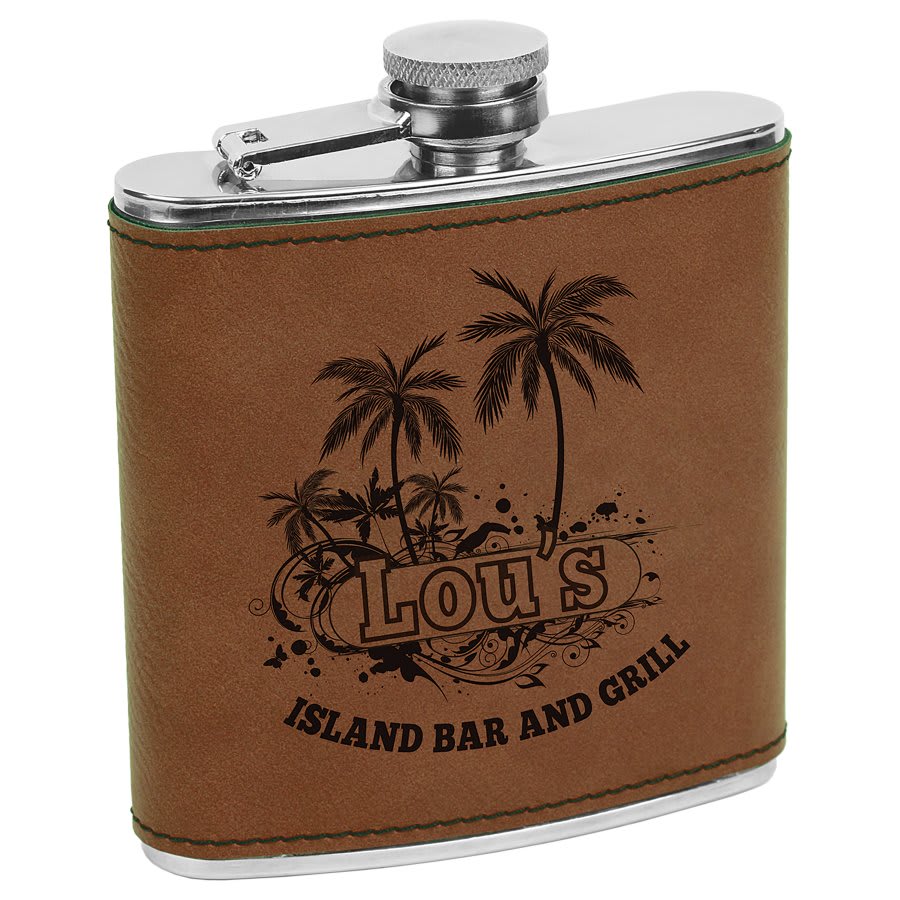 6 oz. Leatherette Stainless Steel Flask - FLSK05