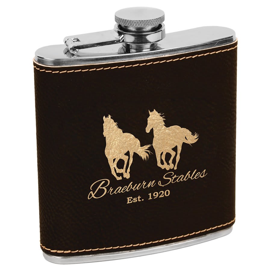 6 oz. Leatherette Stainless Steel Flask - FLSK05
