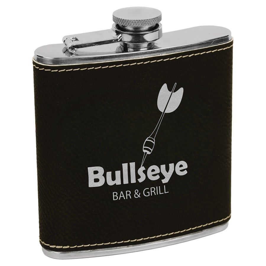 6 oz. Leatherette Stainless Steel Flask - FLSK05