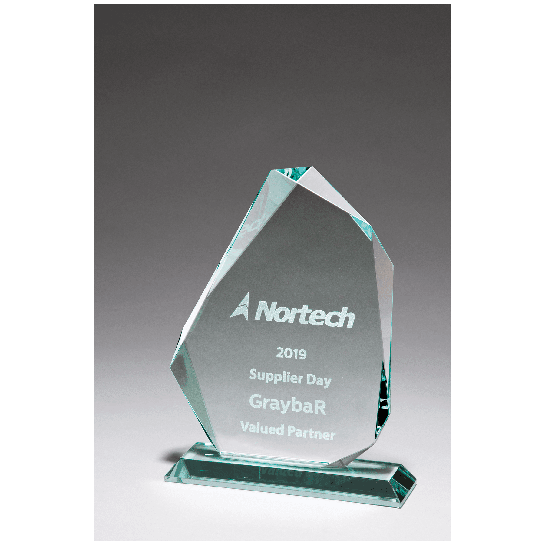 7.6" Iceberg Series Thick Jade Glass Award