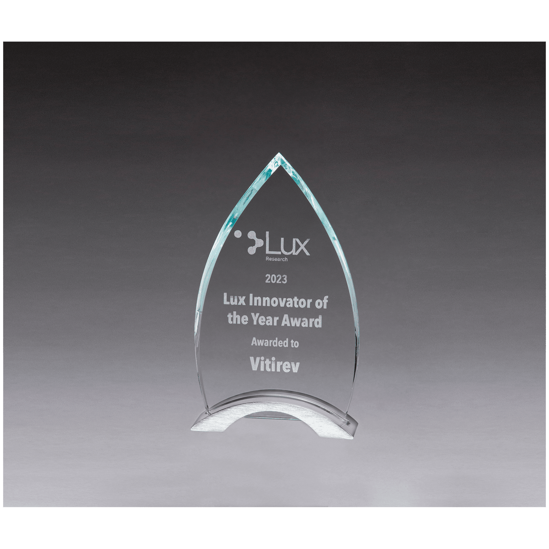 Flame Clear Glass w/Brushed Silver Aluminum Base