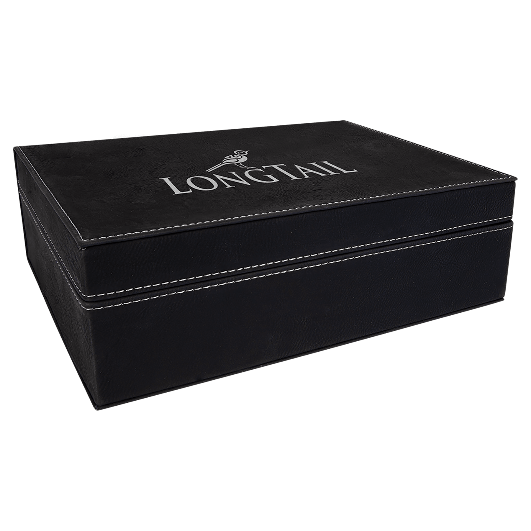 10.25" x 7.5" Black/Silver Leatherette Premium Gift Box