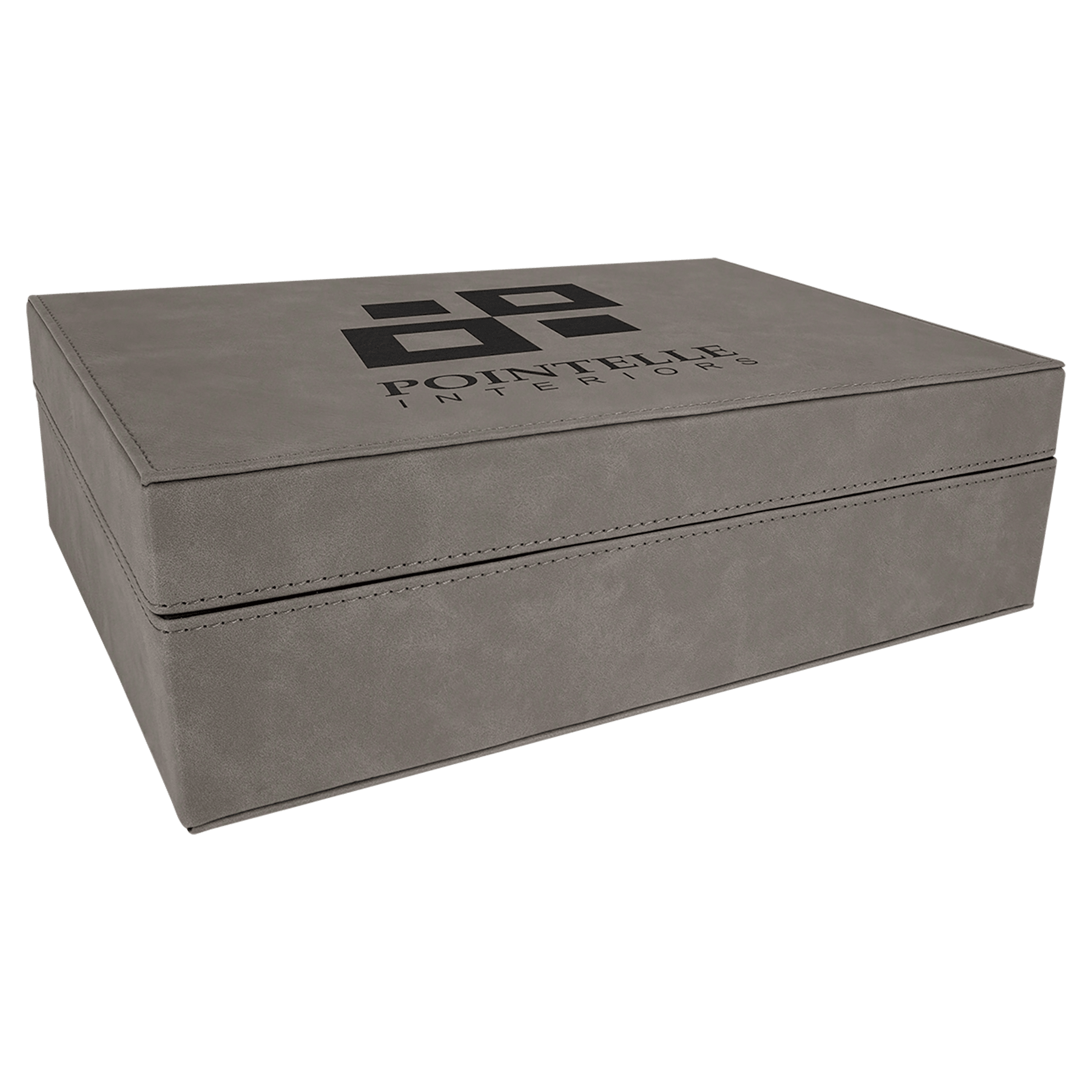 12.25" x 8.25" Gray Leatherette Premium Gift Box
