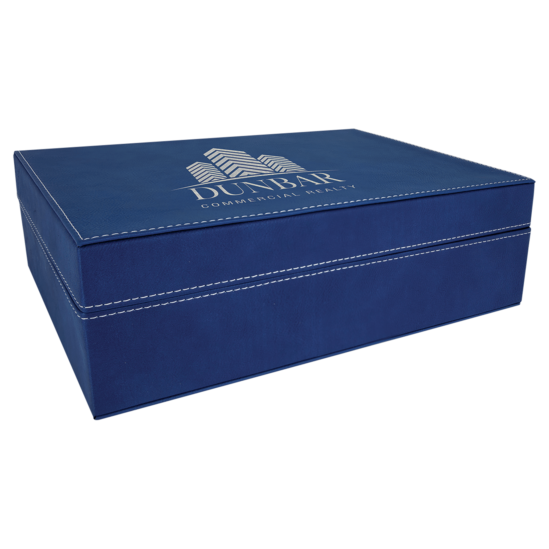 12.25" x 8.25" Blue/Silver Leatherette Premium Gift Box