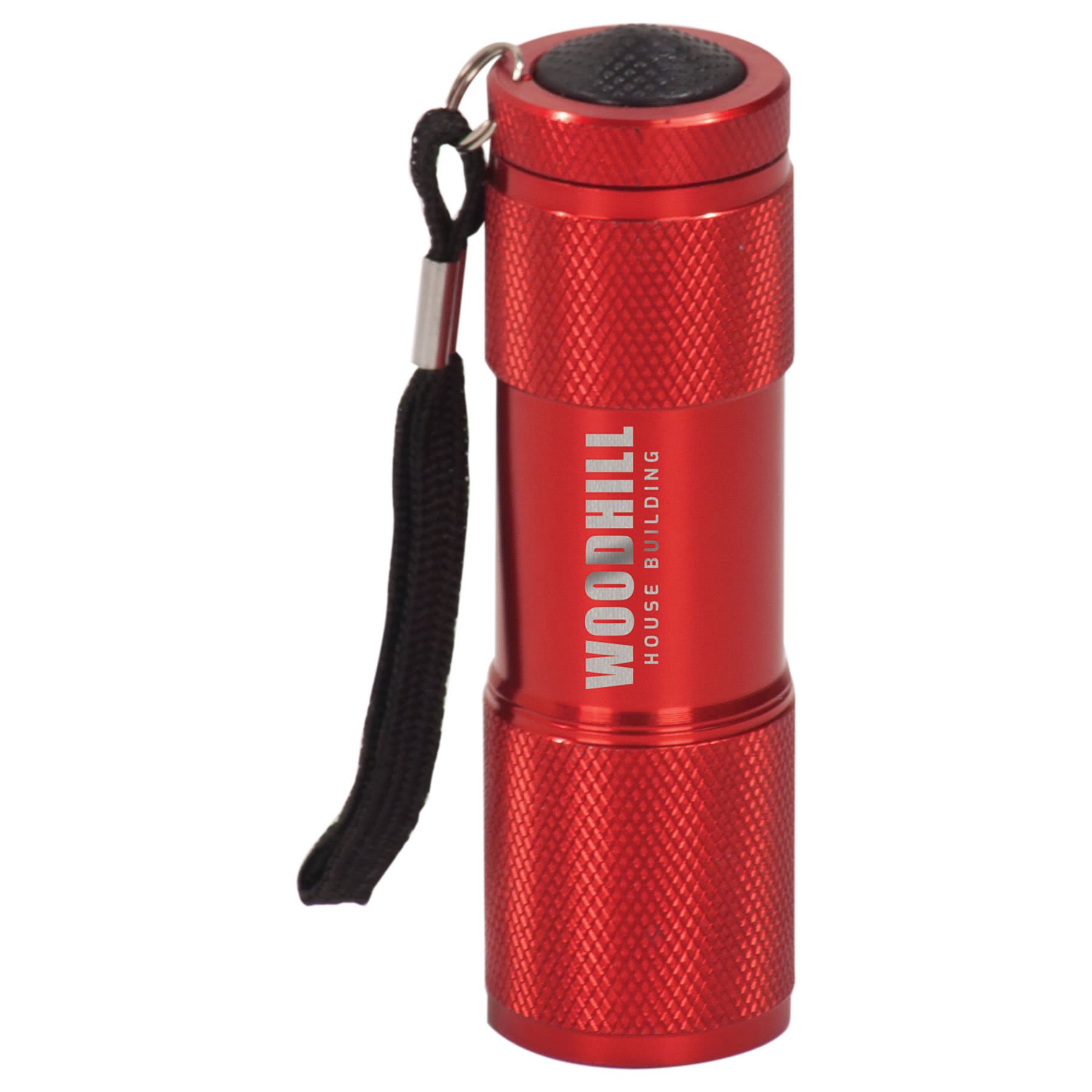 3.4" Red 9-LED Flashlight with Strap