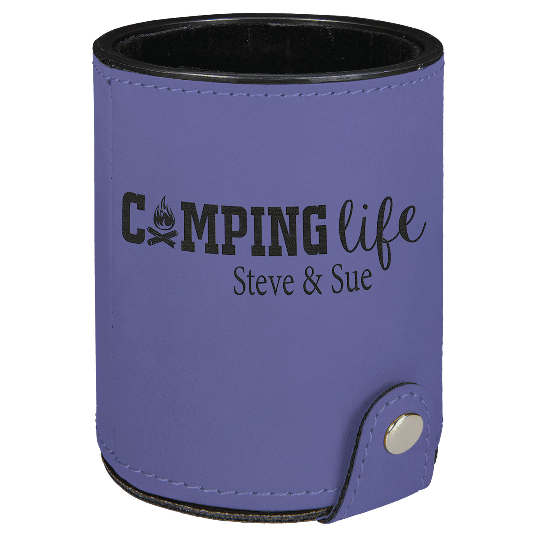 Purple Leatherette Dice Cup with 5 Dice