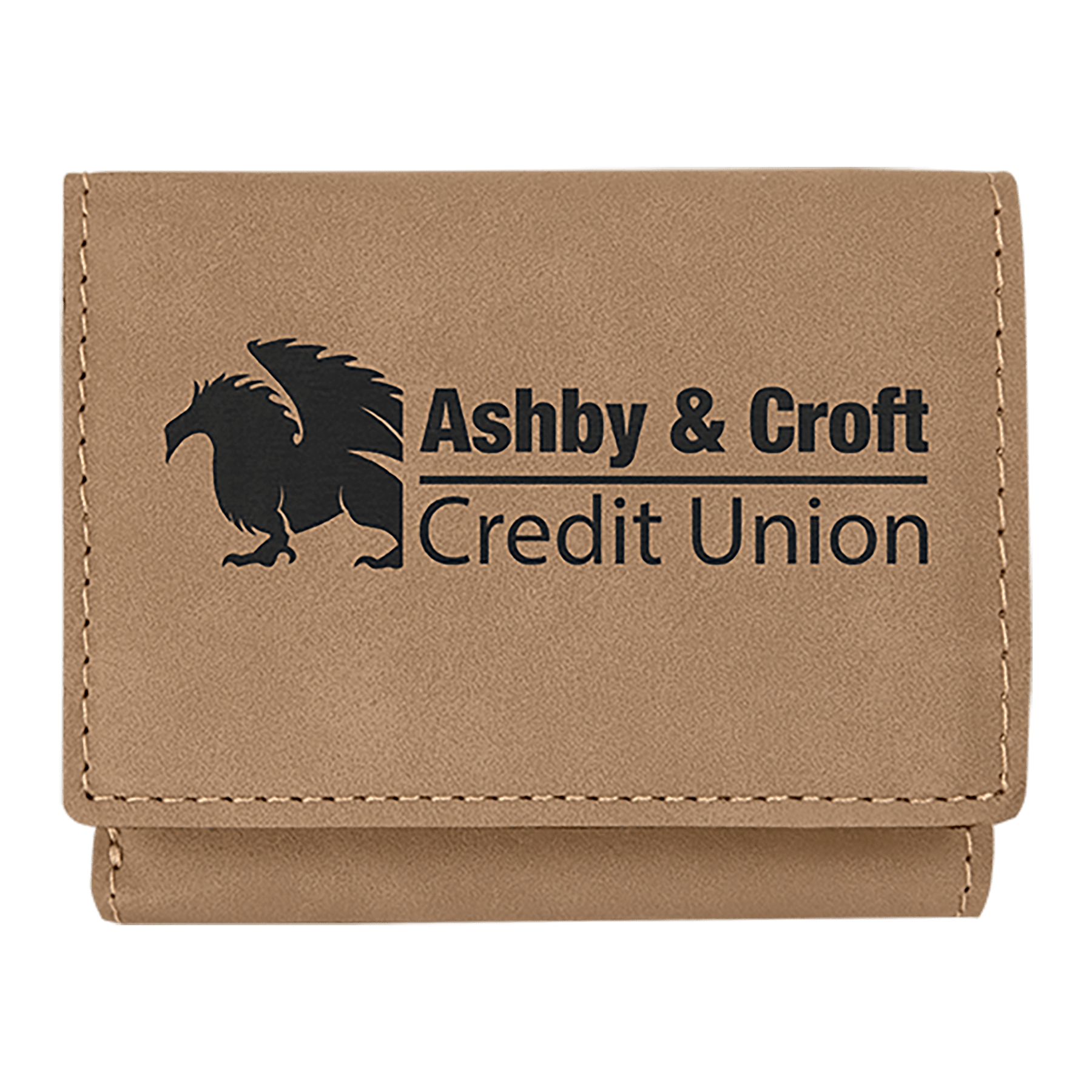 3" x 4" Light Brown Leatherette Trifold Wallet