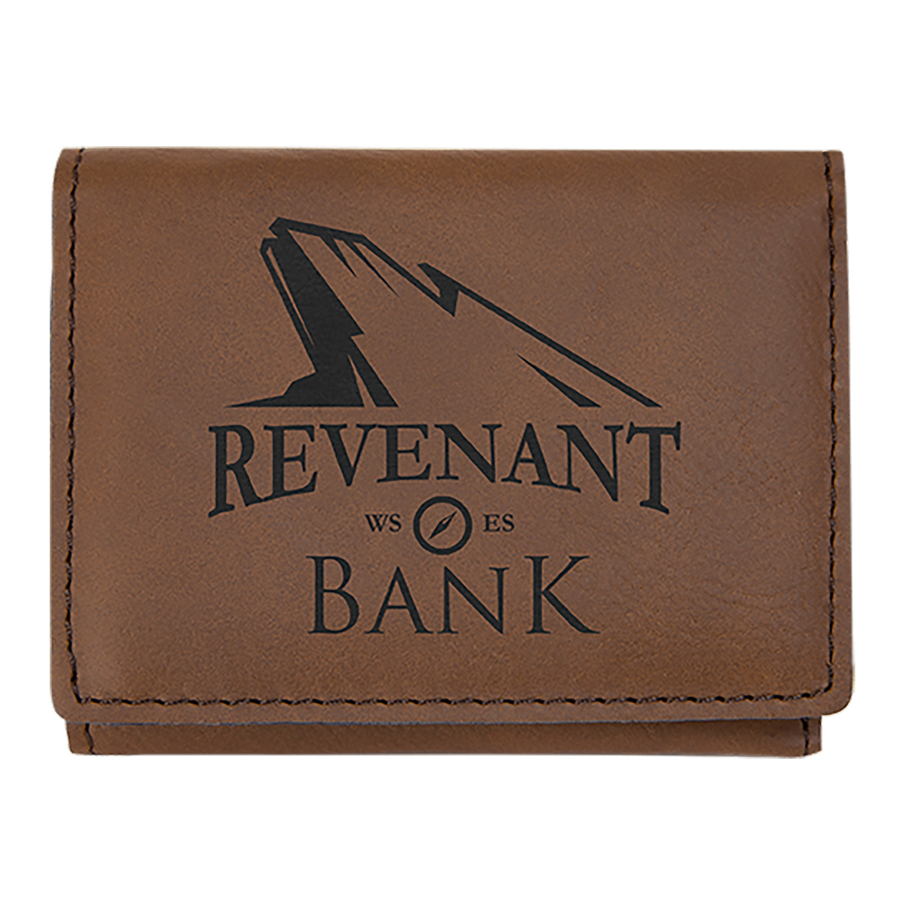 3" x 4" Dark Brown Leatherette Trifold Wallet